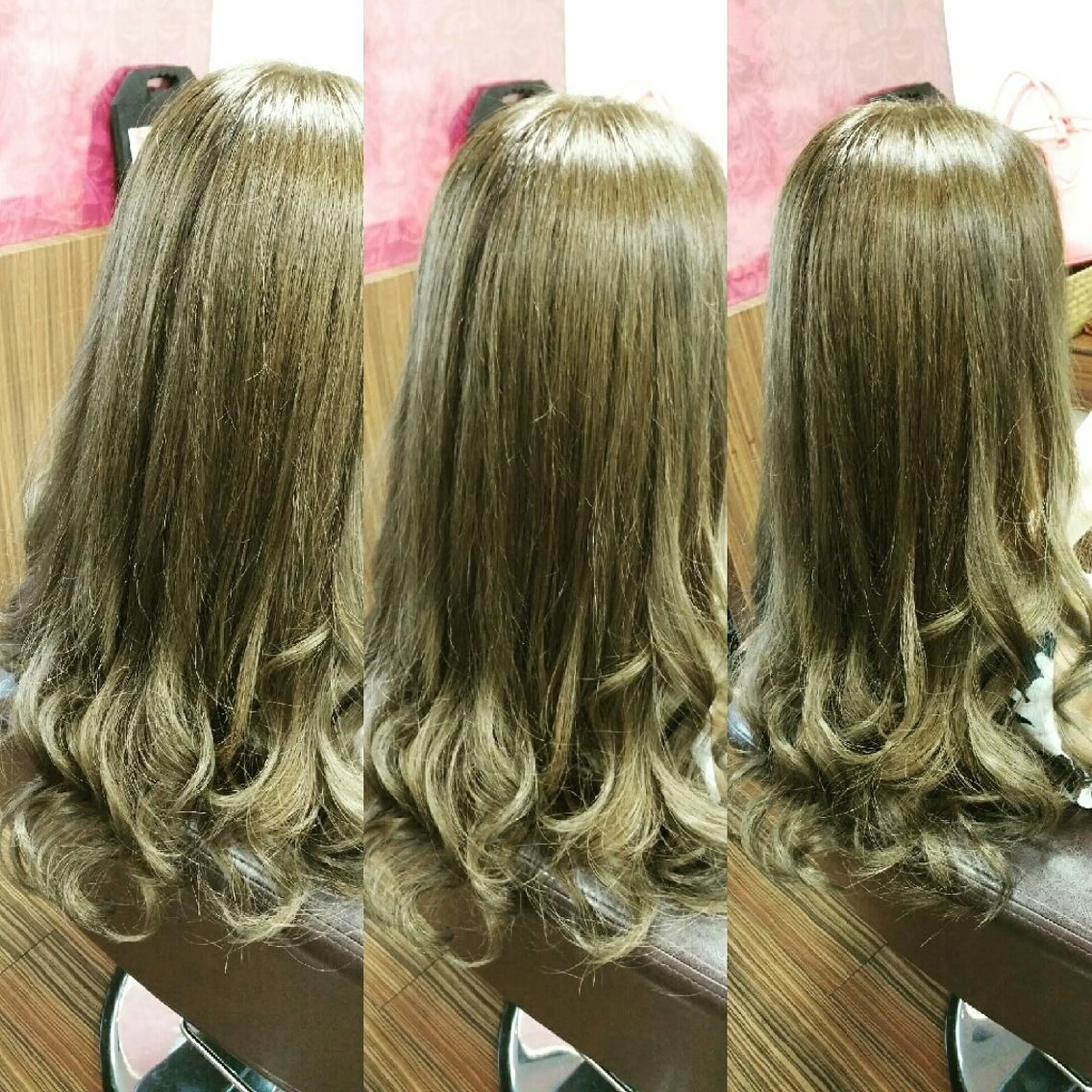 ミディアム セミロング ロング カラー アッシュ グレージュ カット パーマ 縮毛矯正 メテオ取扱✨美髪 矯正✨HiroNYのヘアスタイル