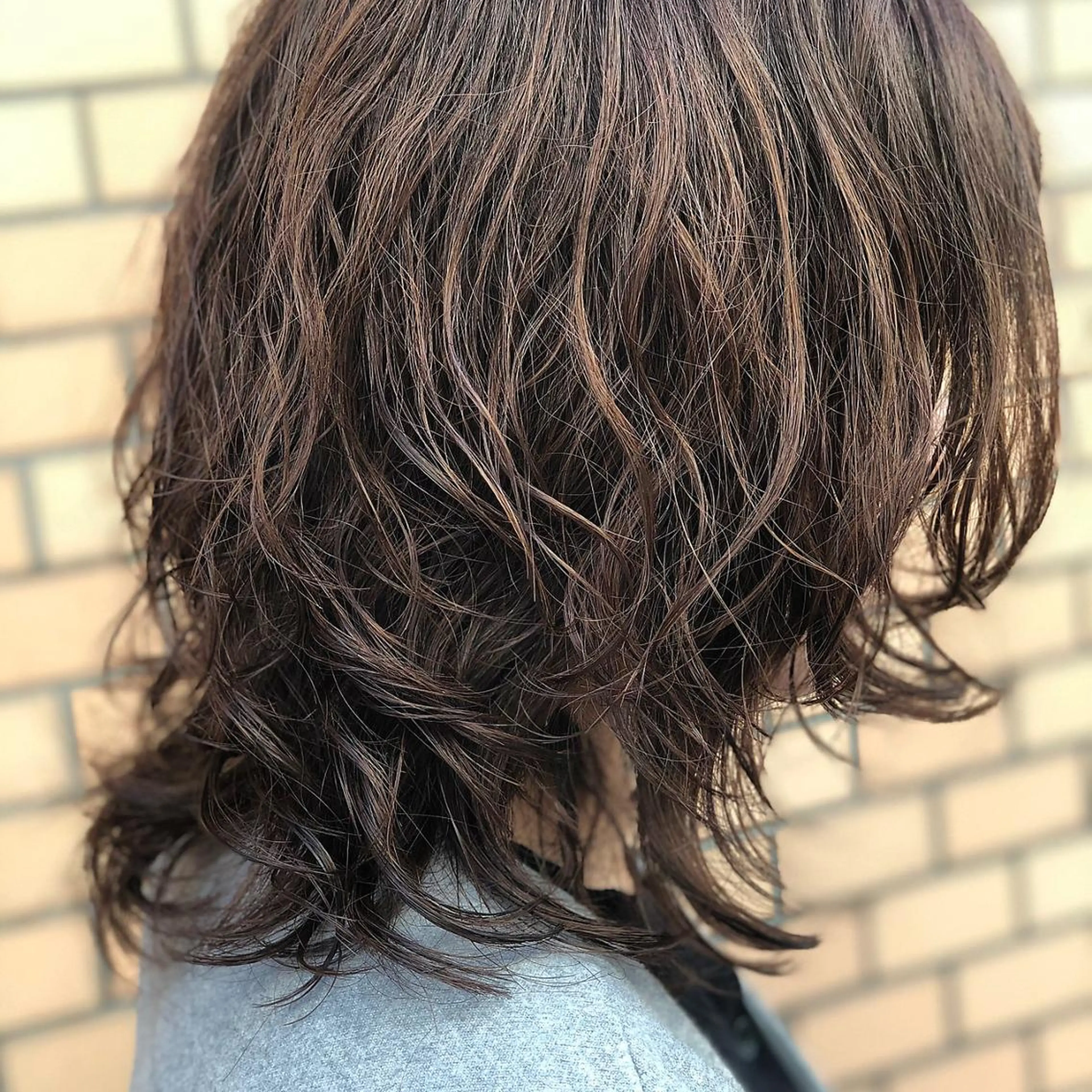 カラー パーマ ミディアム 個室型美容室san 都賀店のヘアスタイル