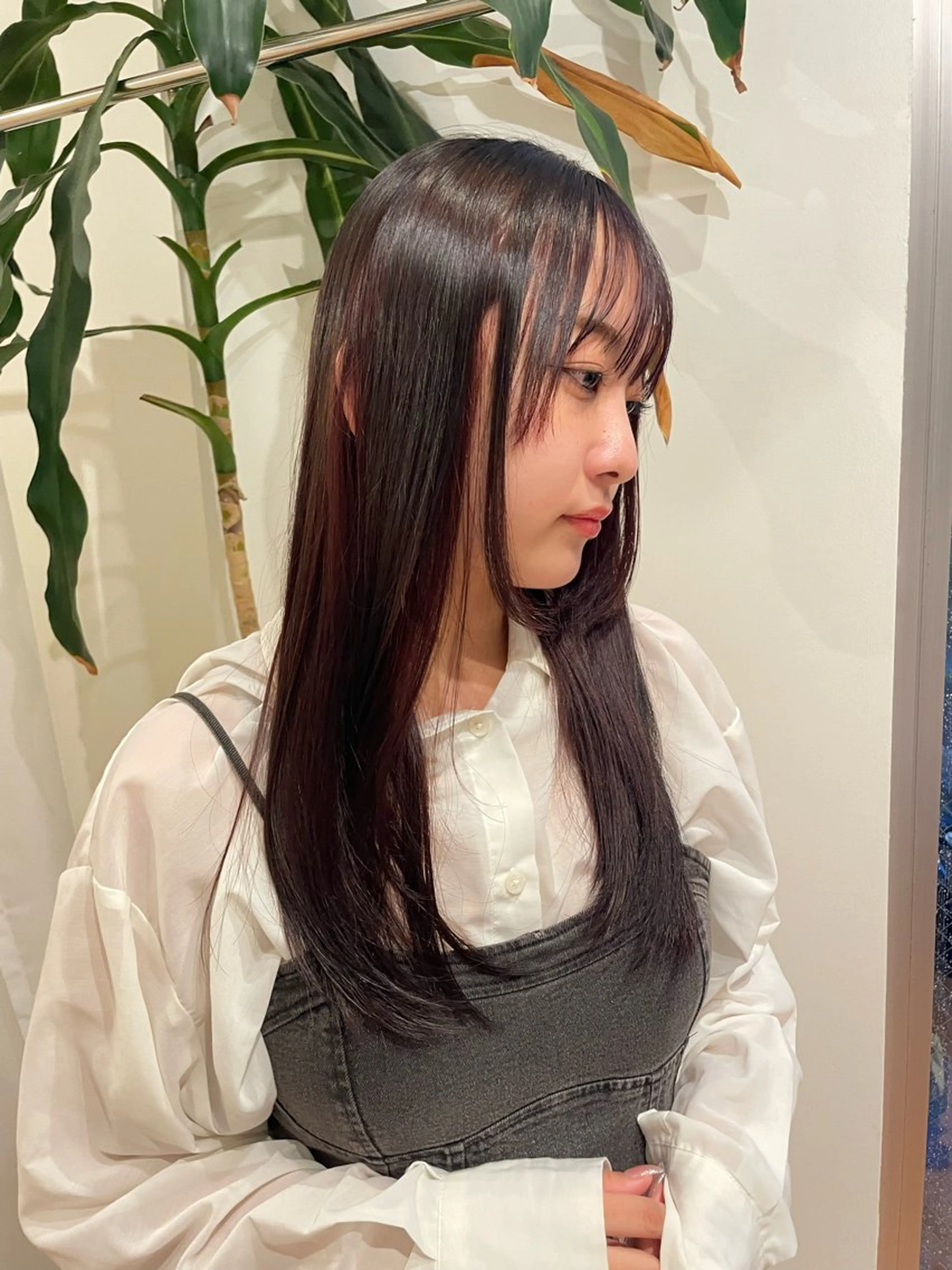 ロング カラー 黒髪 ブリーチ ヘアカラー リカ/ハイトーン ・オリーブ🍀のヘアスタイル