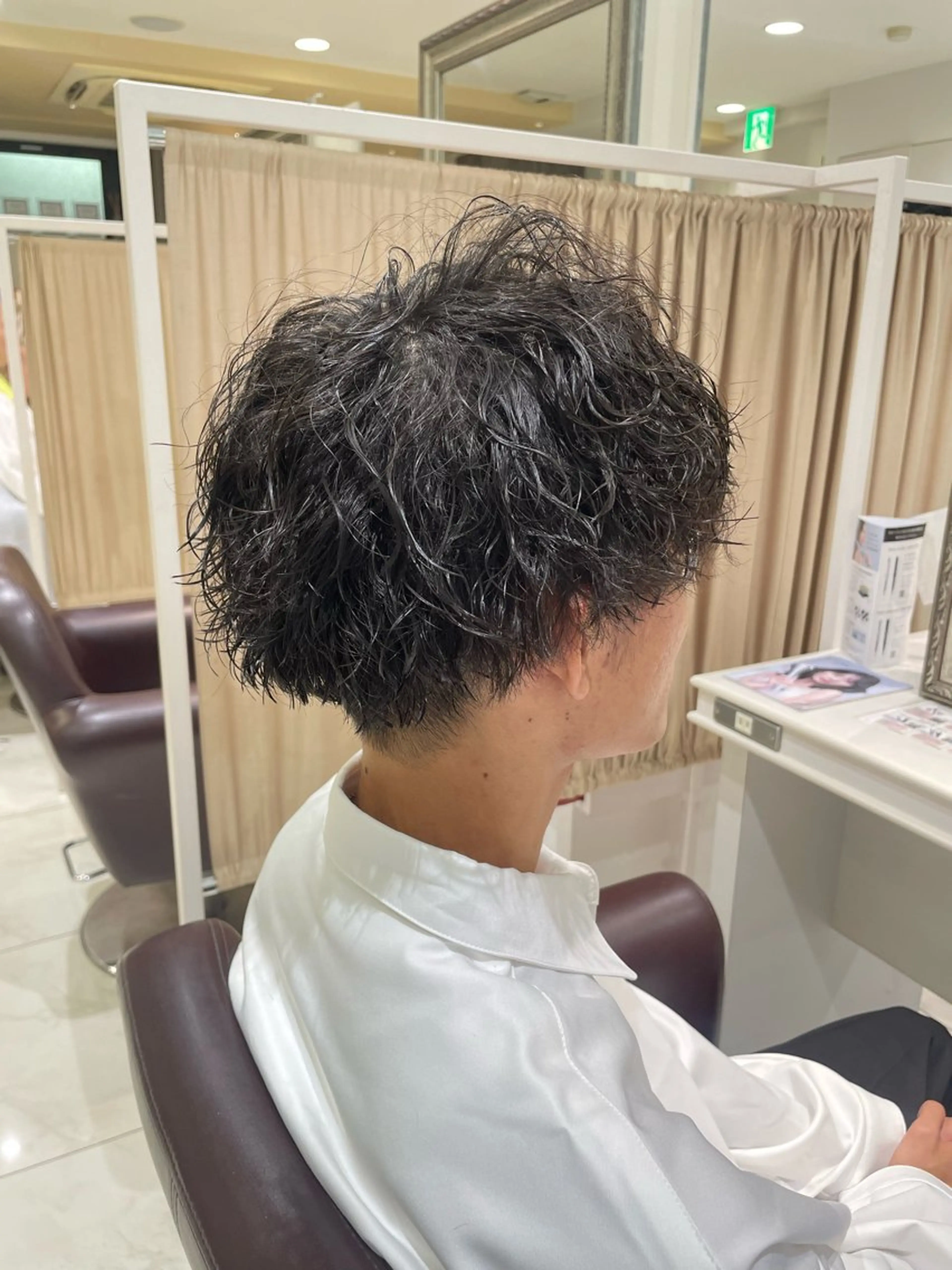 ミディアム パーマ メンズ カット パーマ 前田 夏実/メンズカットのヘアスタイル