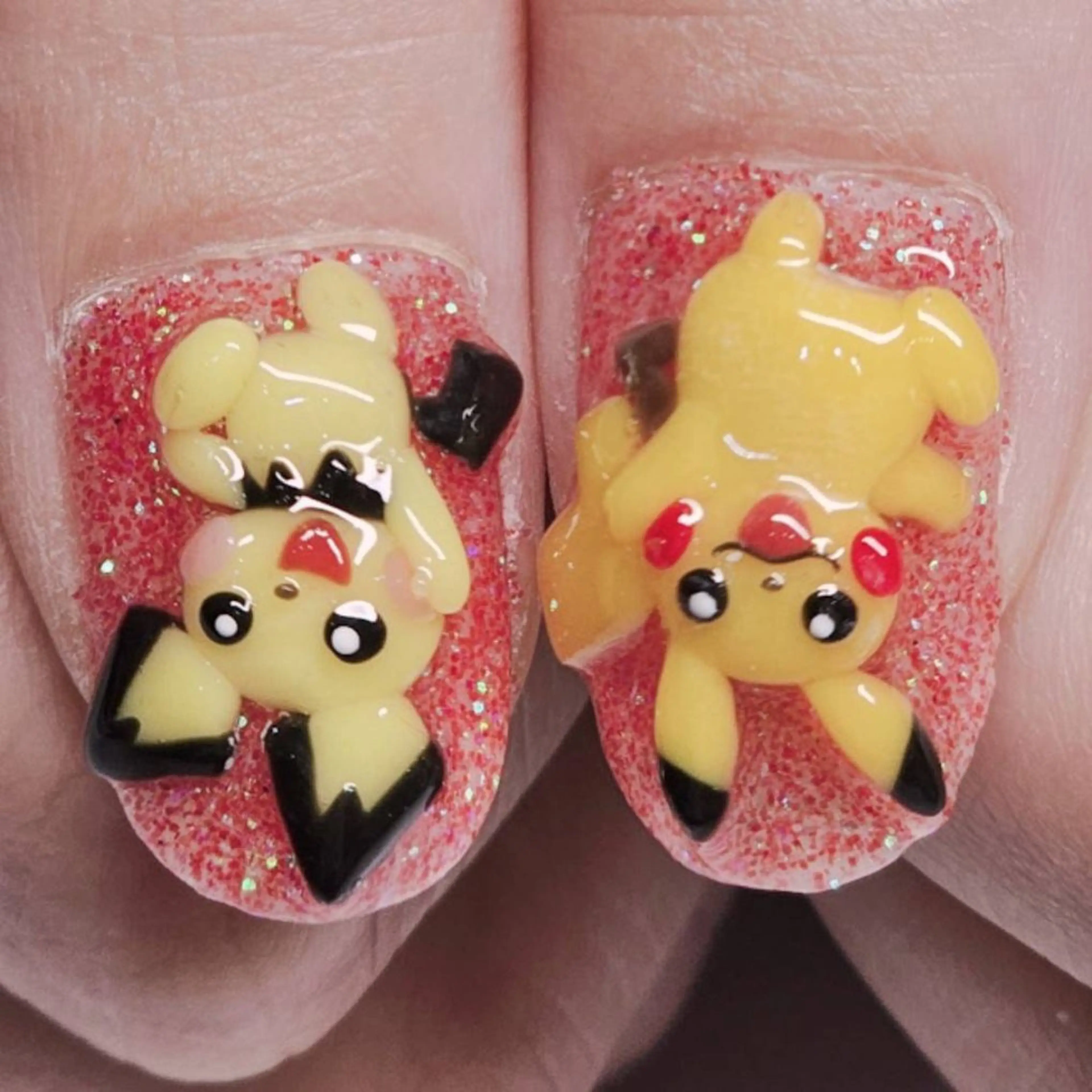 ネイル アートネイル ラメ(グリッター) ワンカラーネイル 赤色 ハンドネイル よしだ ひろきのネイルデザイン