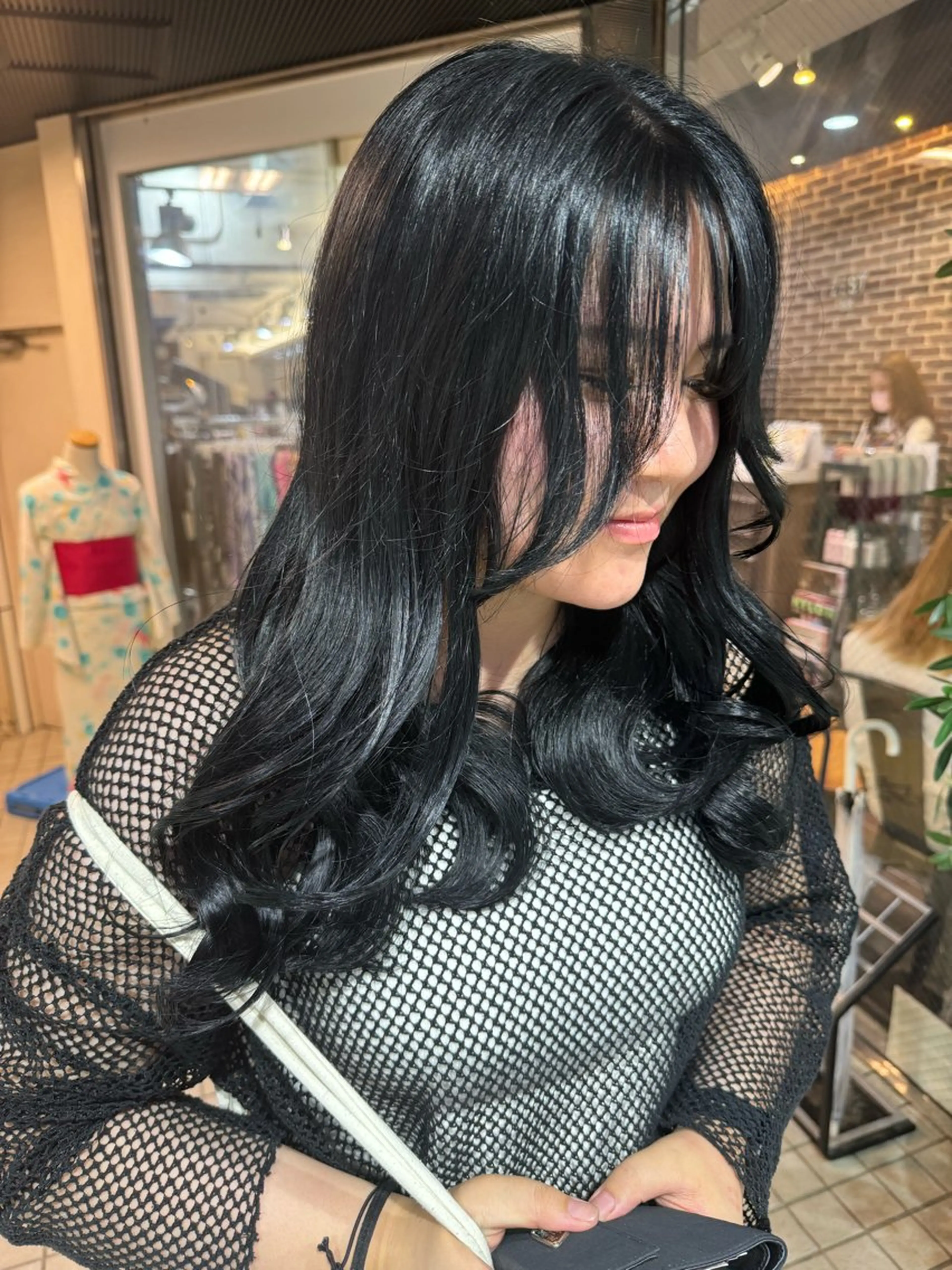 ロング カラー 黒髪 髪質改善 トリートメント designcolo r/似合わせNOKAのヘアスタイル