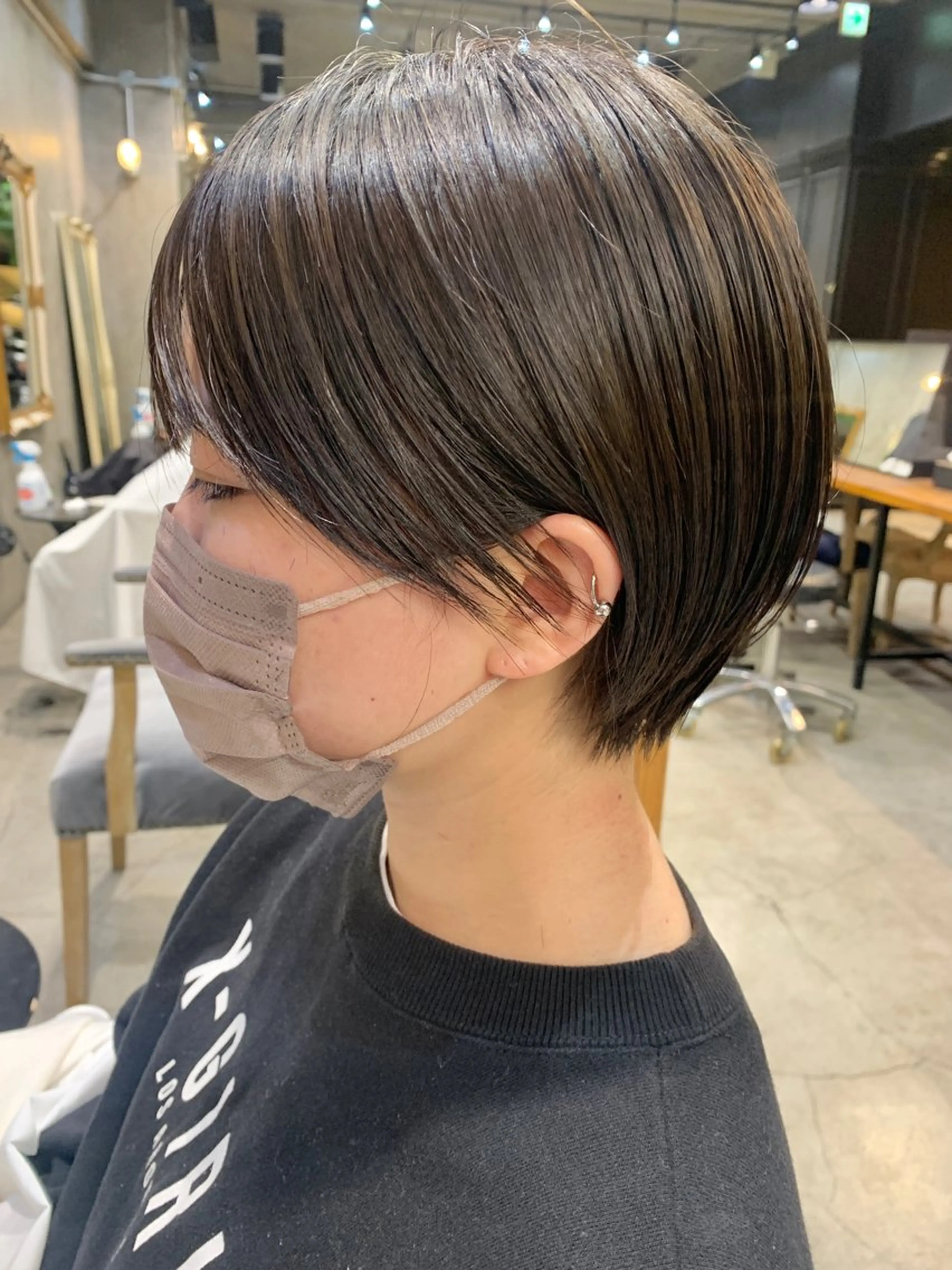 ショート カラー パーマ ヘアアレンジ レイヤー/ 透明感カラー/マドカのヘアスタイル