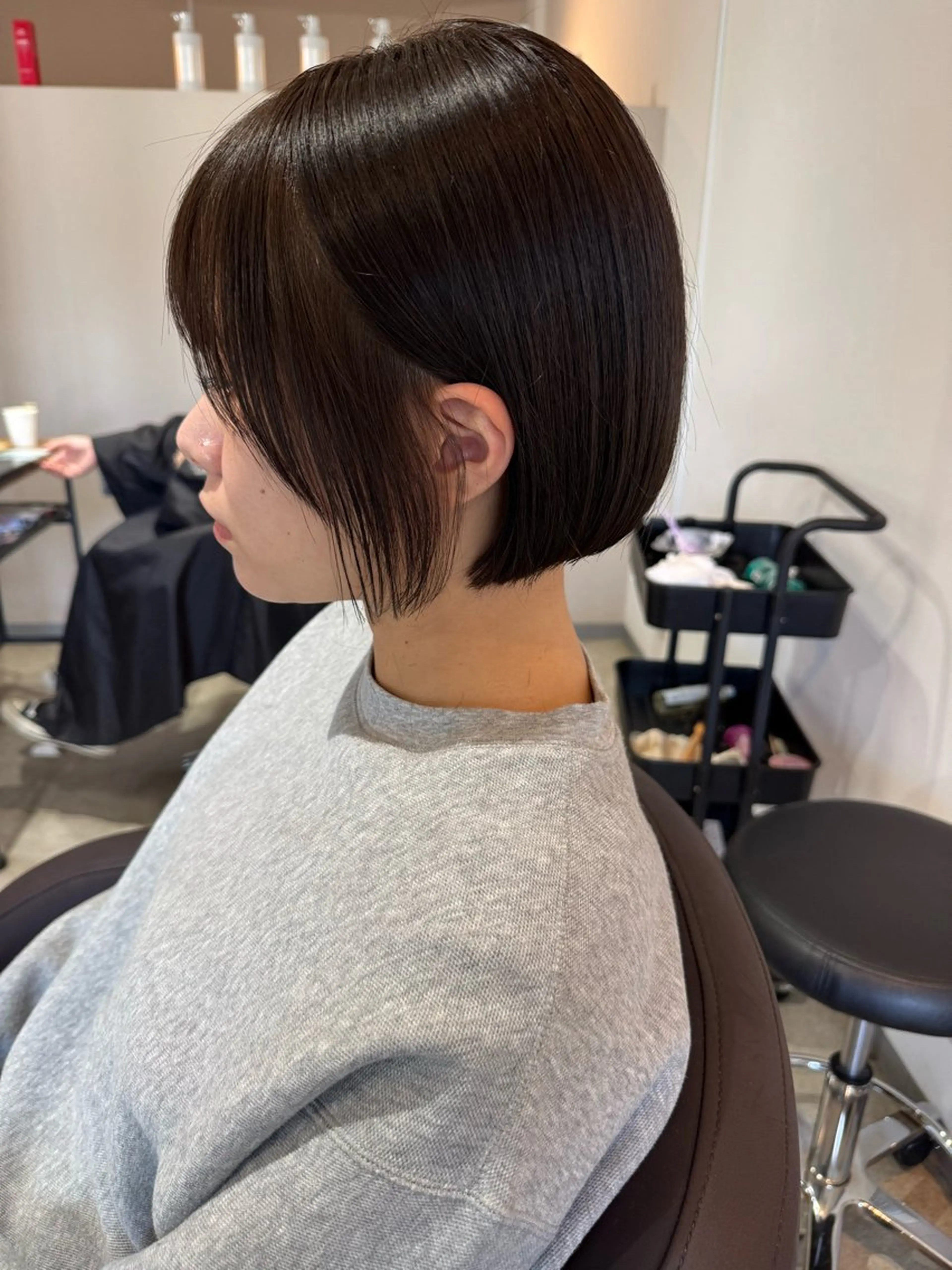ショート ✨艶ブリーチカラー✨ ✨艶髪ストレート✨のヘアスタイル