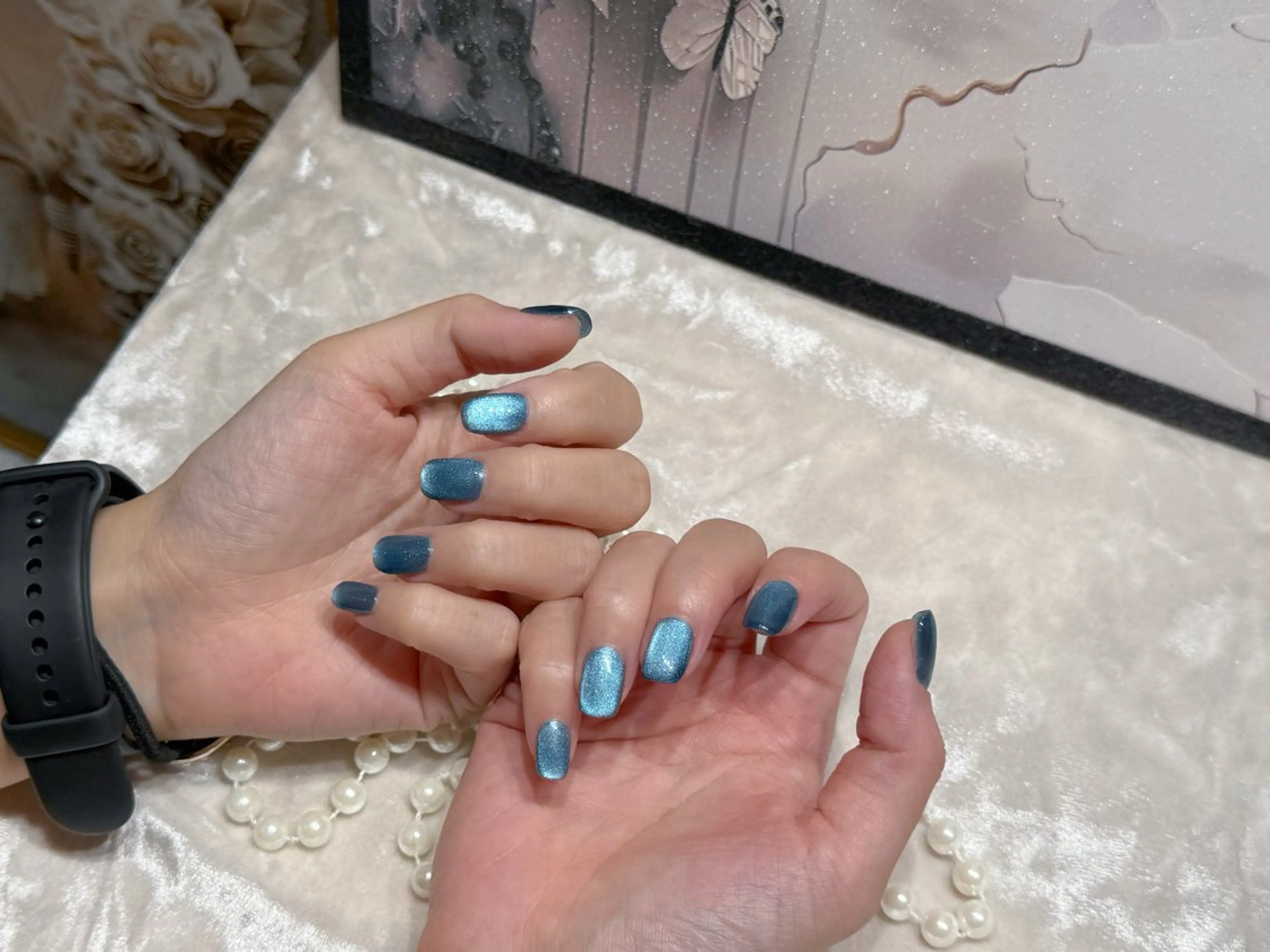 ネイル アートネイル フットネイル ジェルネイル ハート マグネットネイル My nail所属・babarla Nailのネイルデザイン