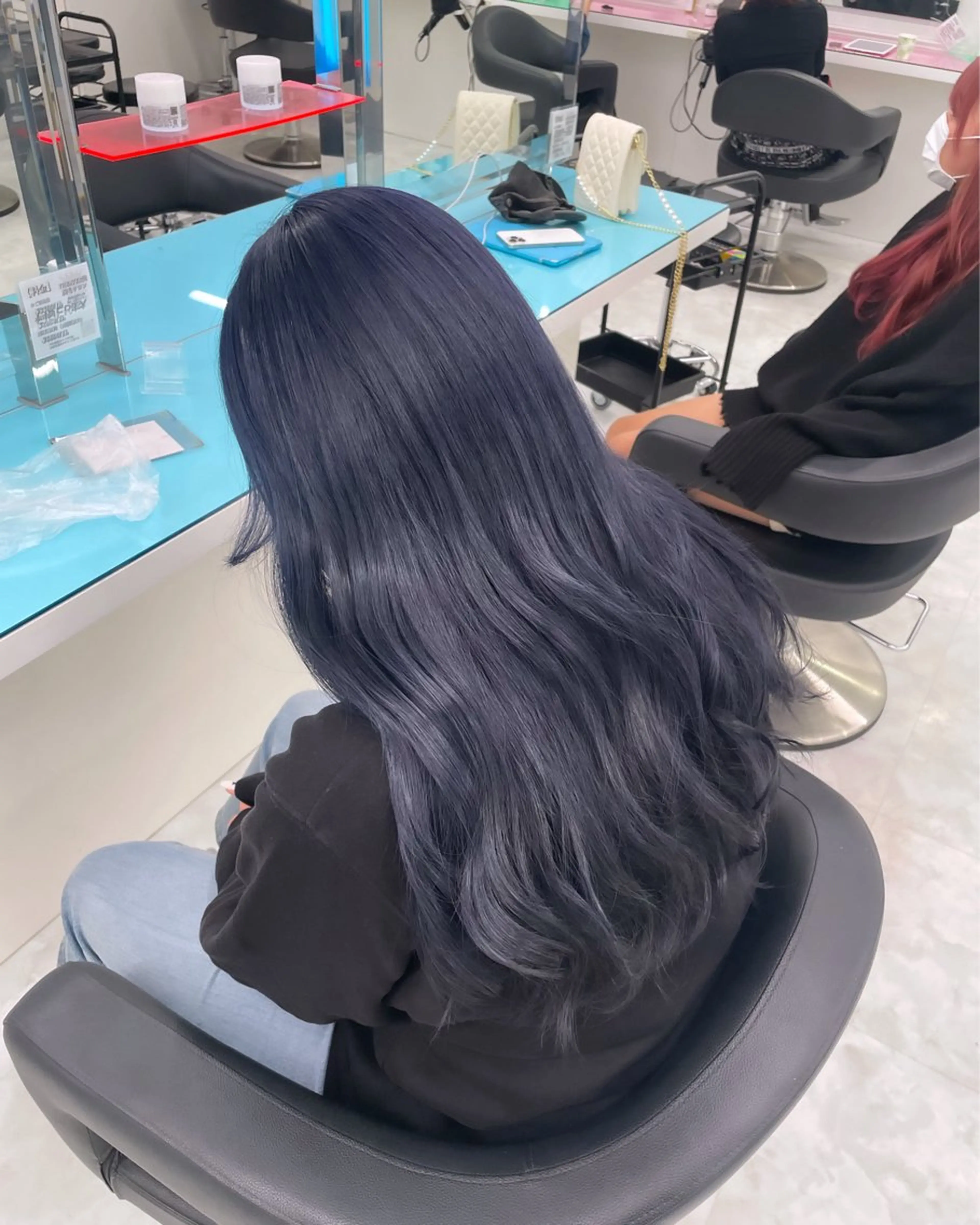 セミロング カラー ブルーカラー ブルーラベンダー ラベンダーカラー シルバー ヘアカラー トリートメント 🧸韓国風艶髪/ 透明感抜群カラー🧸のヘアスタイル