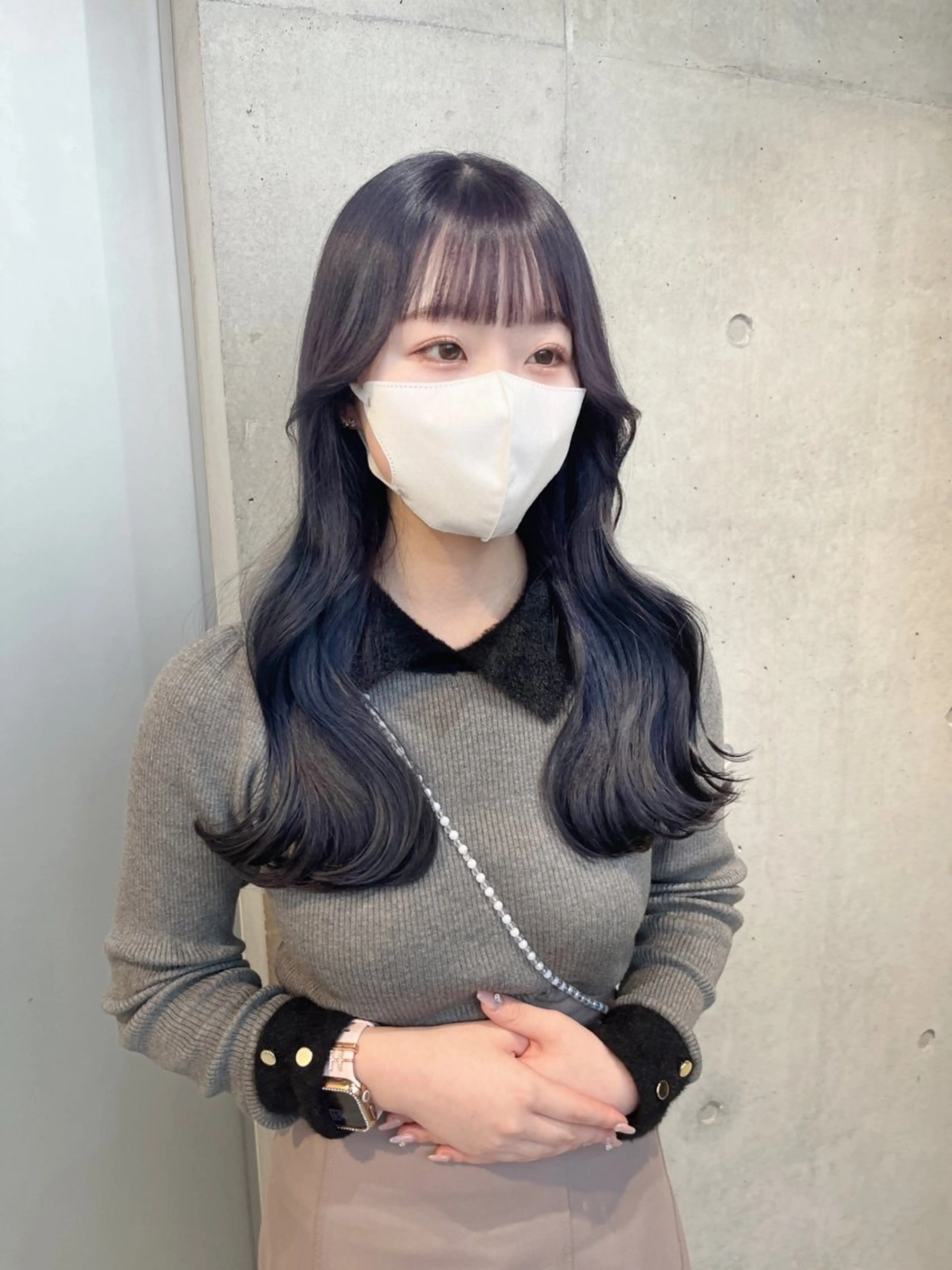 ロング カラー パーマ メンズ 黒髪 カット トリートメント 🌸グレージュ/ ベージュ🌸yutaのヘアスタイル