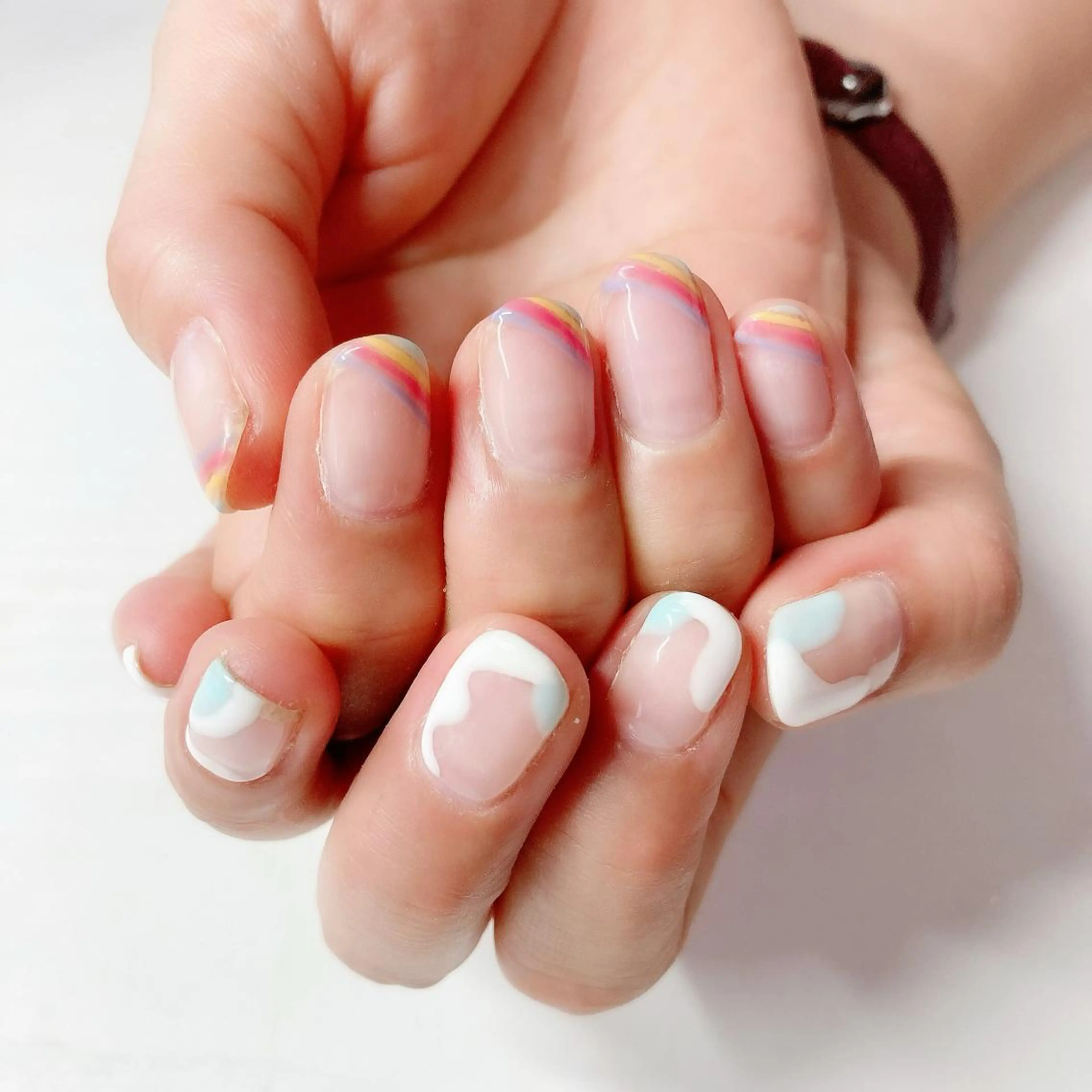 ネイル ジェルネイル パラジェル シンプルネイル 夏ネイル ハンドネイル Nail Kのネイルデザイン