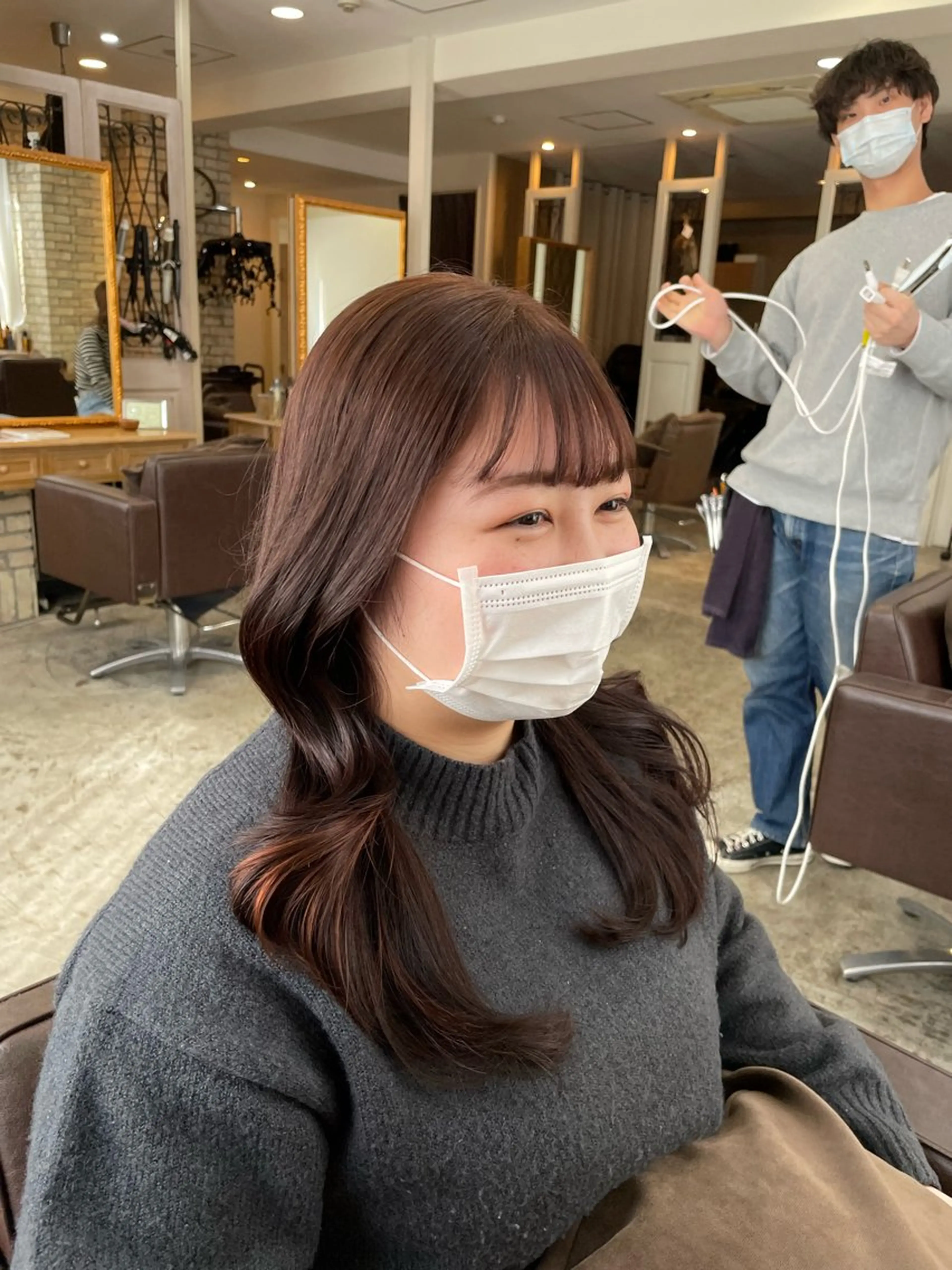 セミロング ヘアカラー トリートメント 髪質改善特化🫧韓国 🇰🇷amiruのヘアスタイル