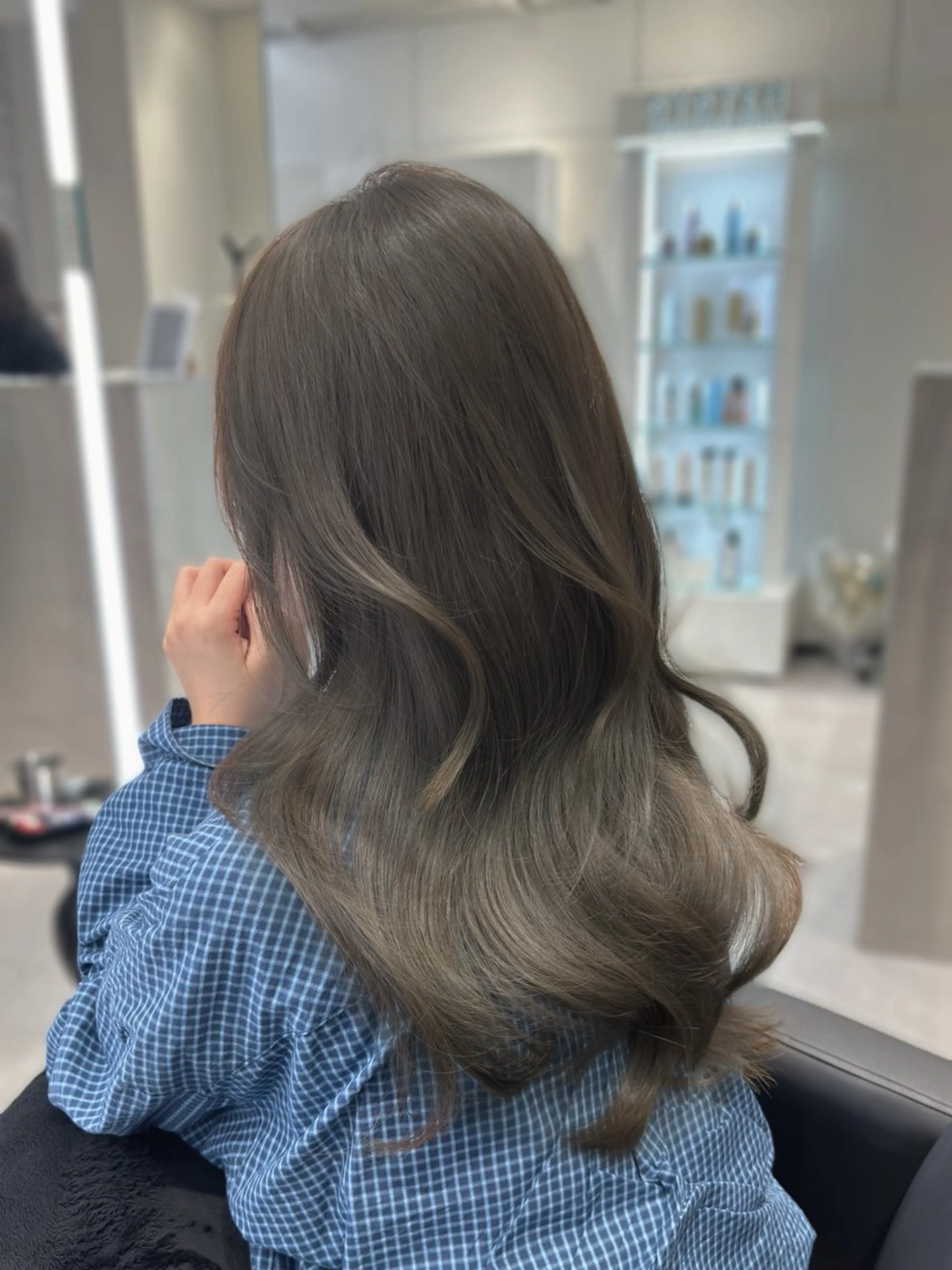 ロング カラー カット ヘアカラー トリートメント 心斎橋/ブリーチなし 髪質改善/レイヤーのヘアスタイル