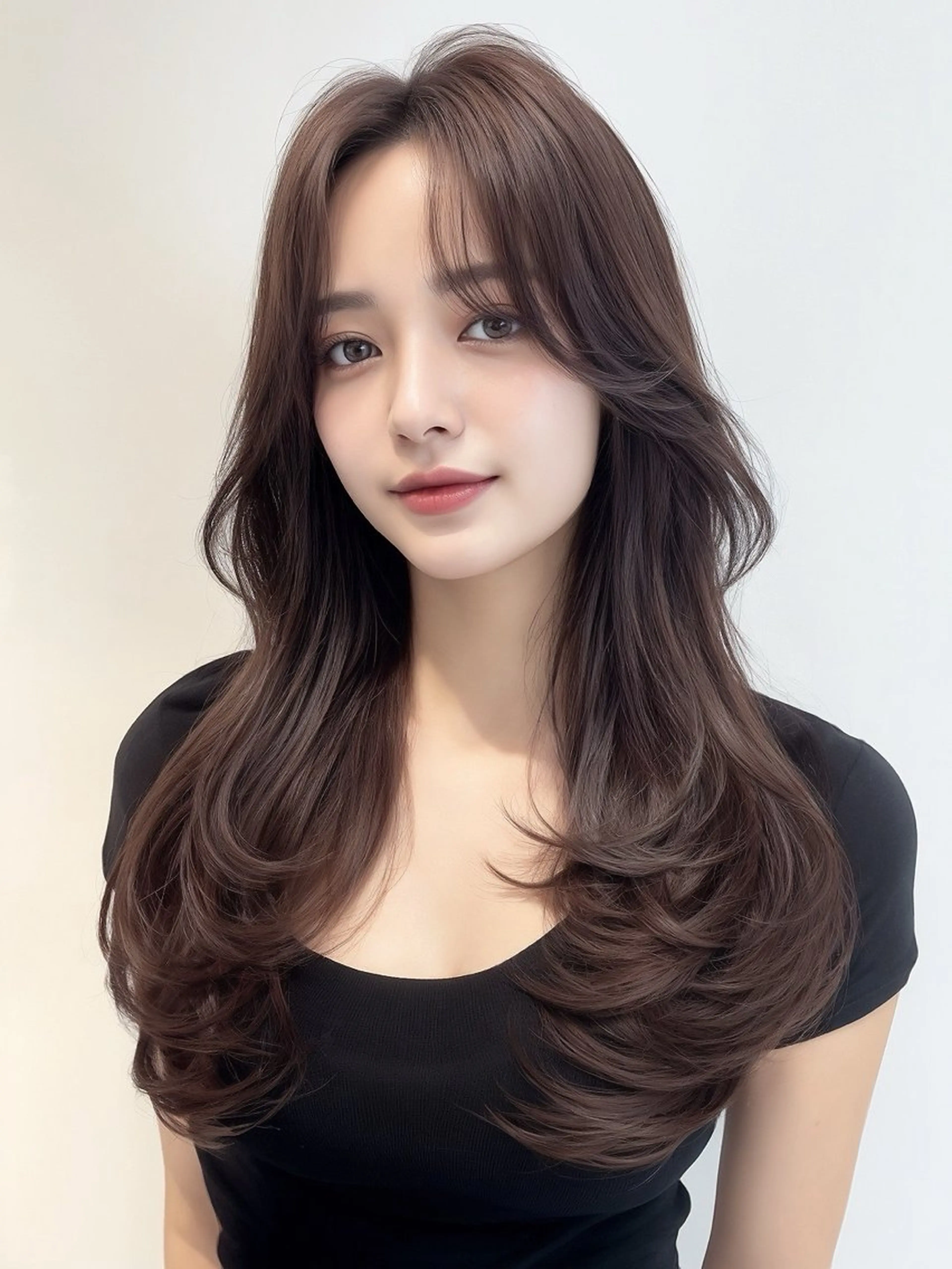 ロング カット ヘアカラー トリートメント シンタニ ナオトのヘアスタイル