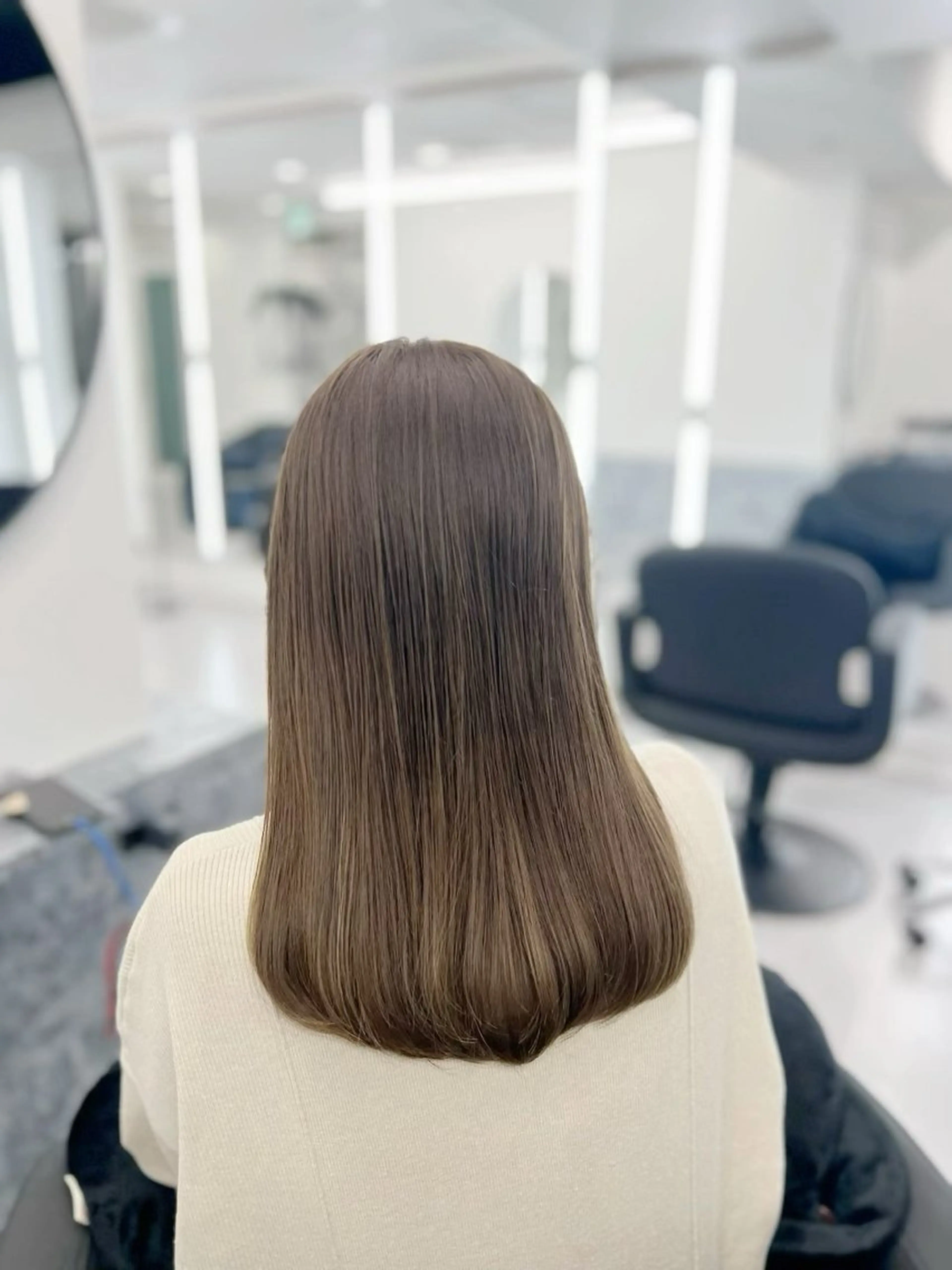 ロング カラー eco/堀江/ 艶カラー/縮毛矯正のヘアスタイル