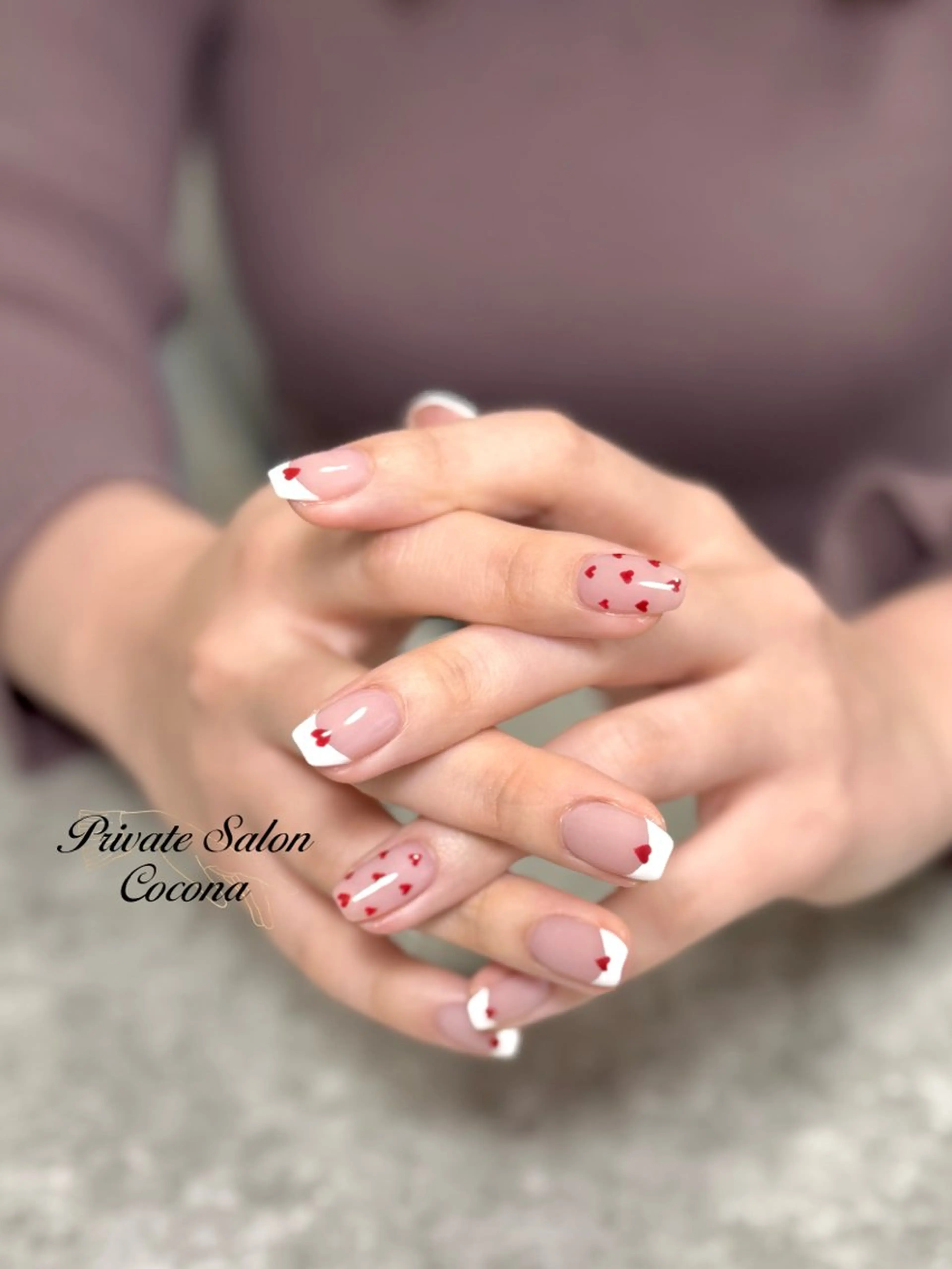ネイル バレンタイン ハンドネイル プライベートサロン nailcoconaのネイルデザイン