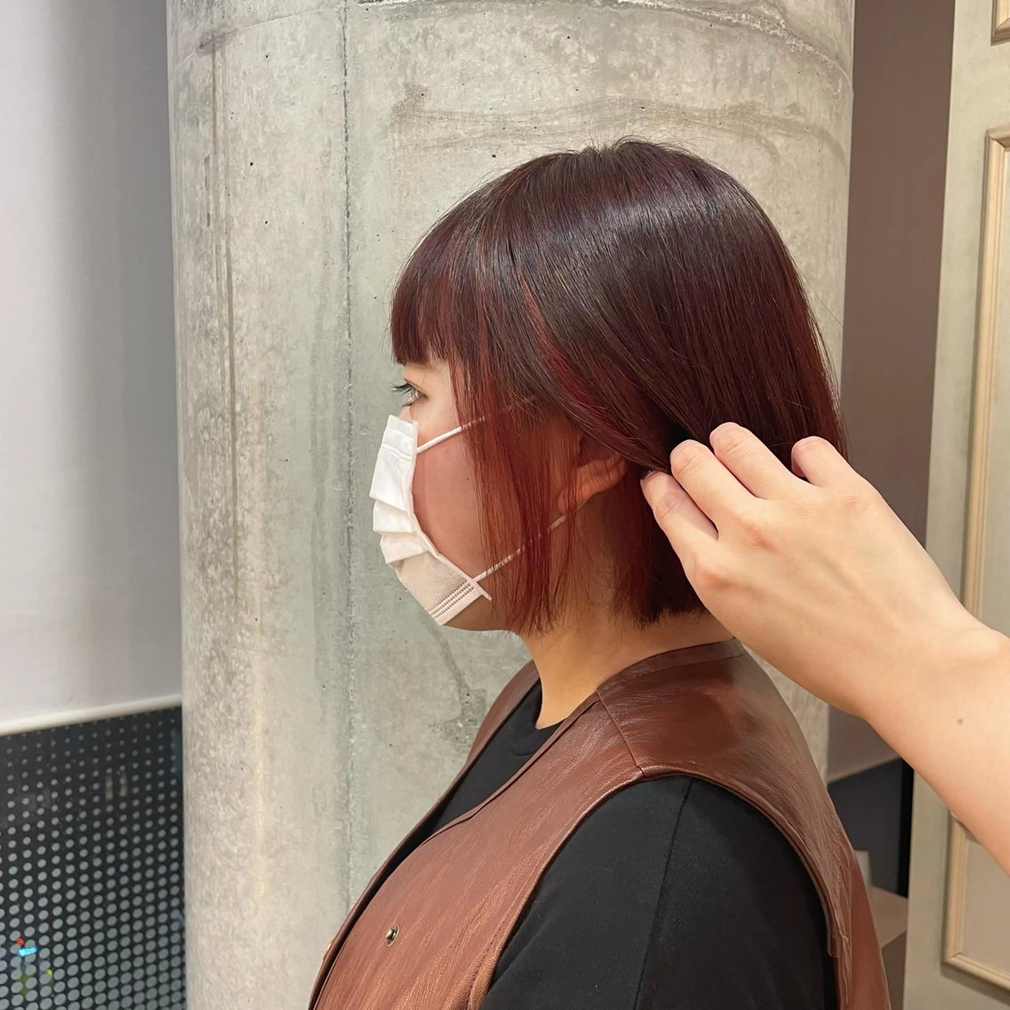 カラー ブラウンカラー イヤリングカラー レッドカラー 🍪ヨシイハルネ🍪 ラベンダーカラーのヘアスタイル