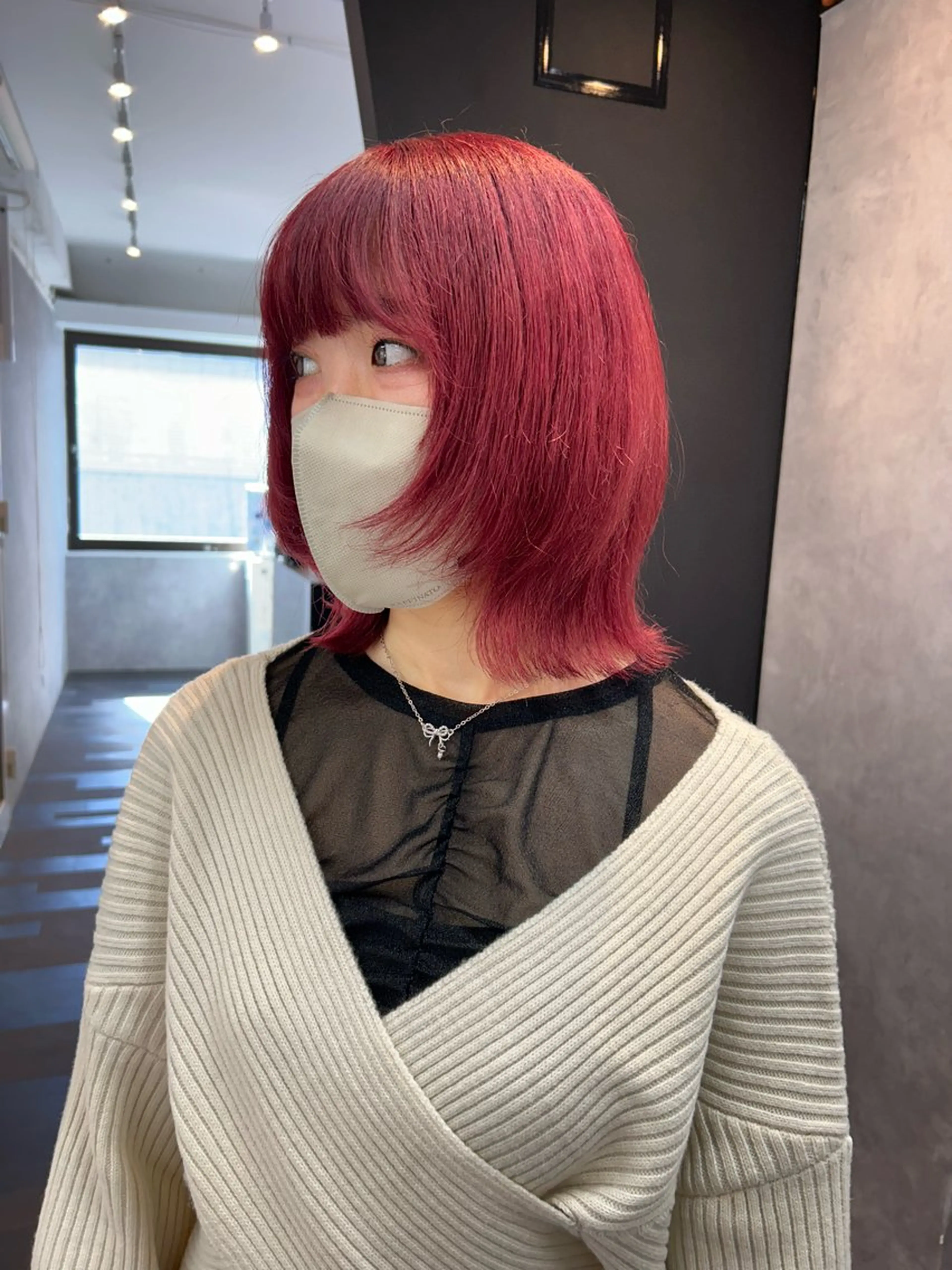 ミディアム カラー ブリーチ レッドカラー _WHITE 天神店 YUMEKA🐻のヘアスタイル
