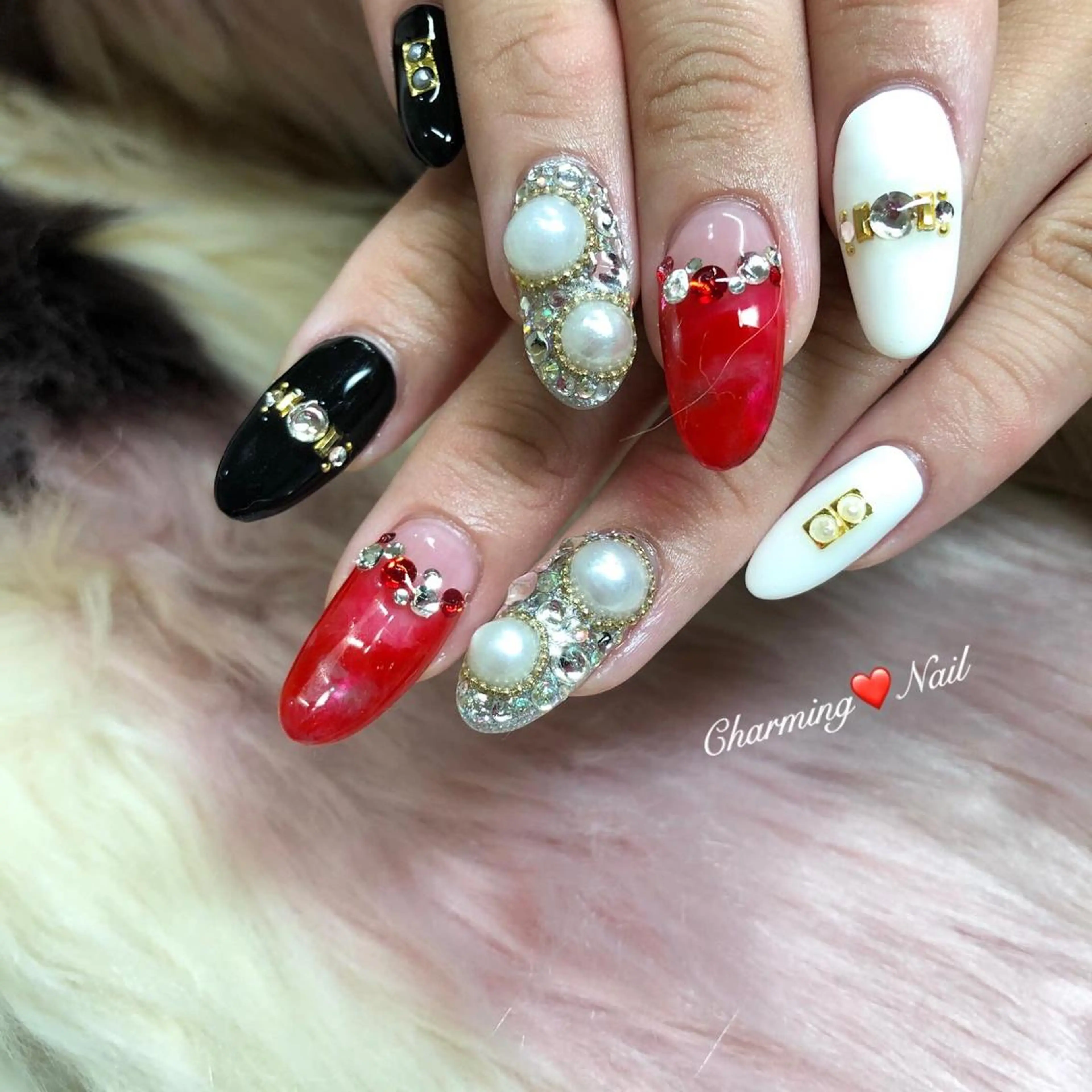 ネイル クリアネイル 成人式 キラキラネイル 赤色 スカルプネイル Charming❤️Nail所属・Nailist Amiのその他イメージ
