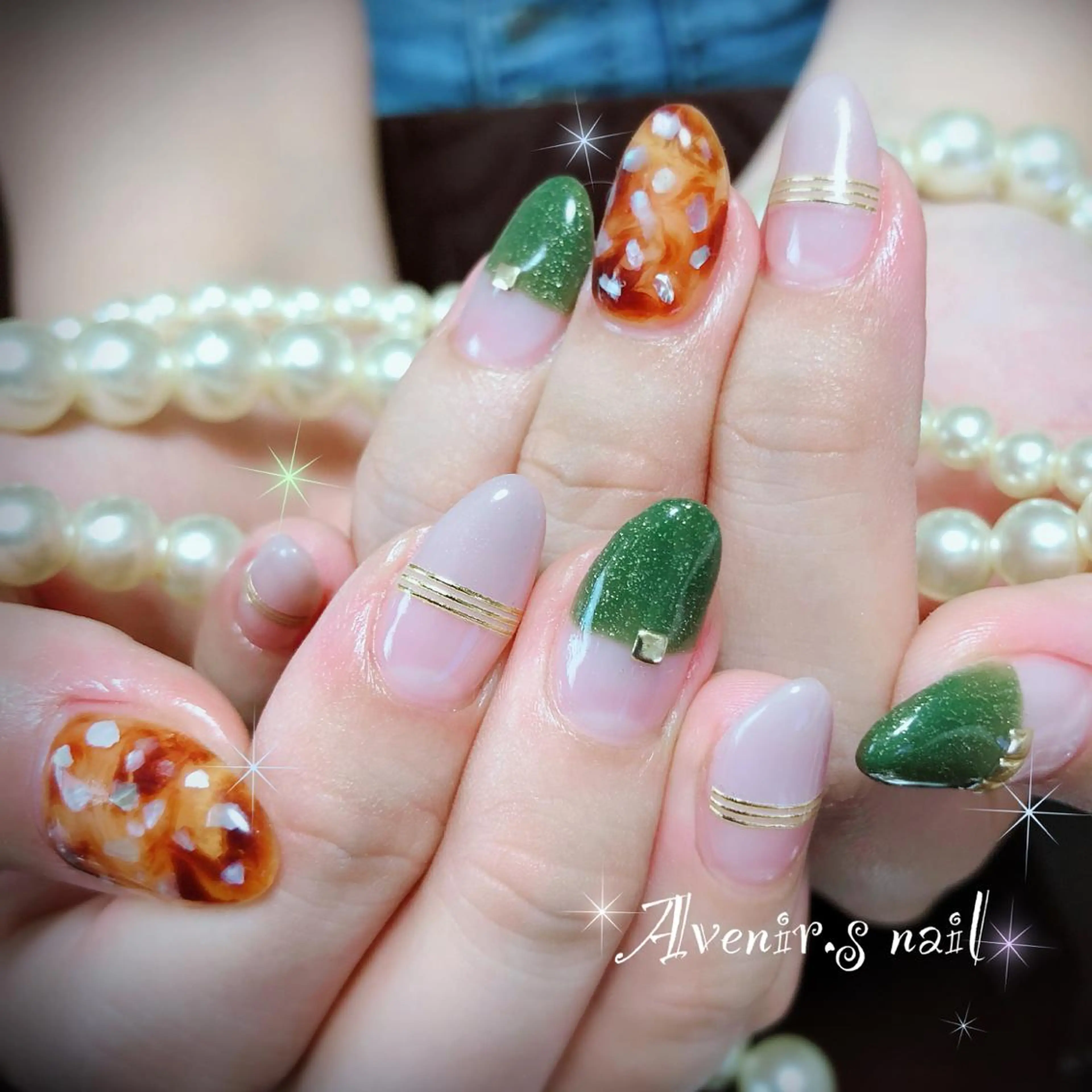 ネイル アートネイル べっ甲ネイル Home Salon Avenir.のネイルデザイン