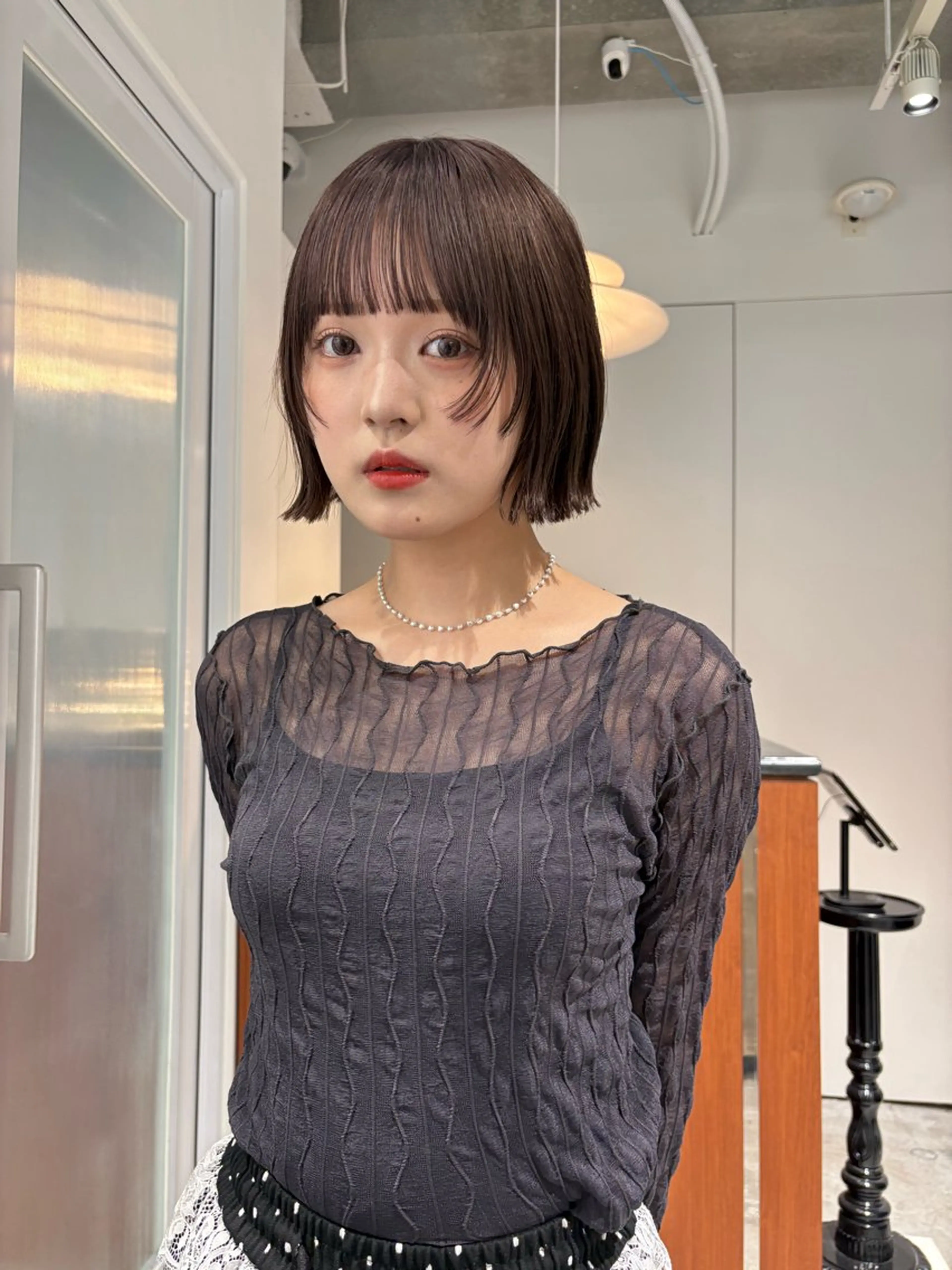 ショート カラー ブラウンカラー マロンブラウン 顔まわりレイヤー 顔周りカット レイヤーカット 原 菜帆のヘアスタイル