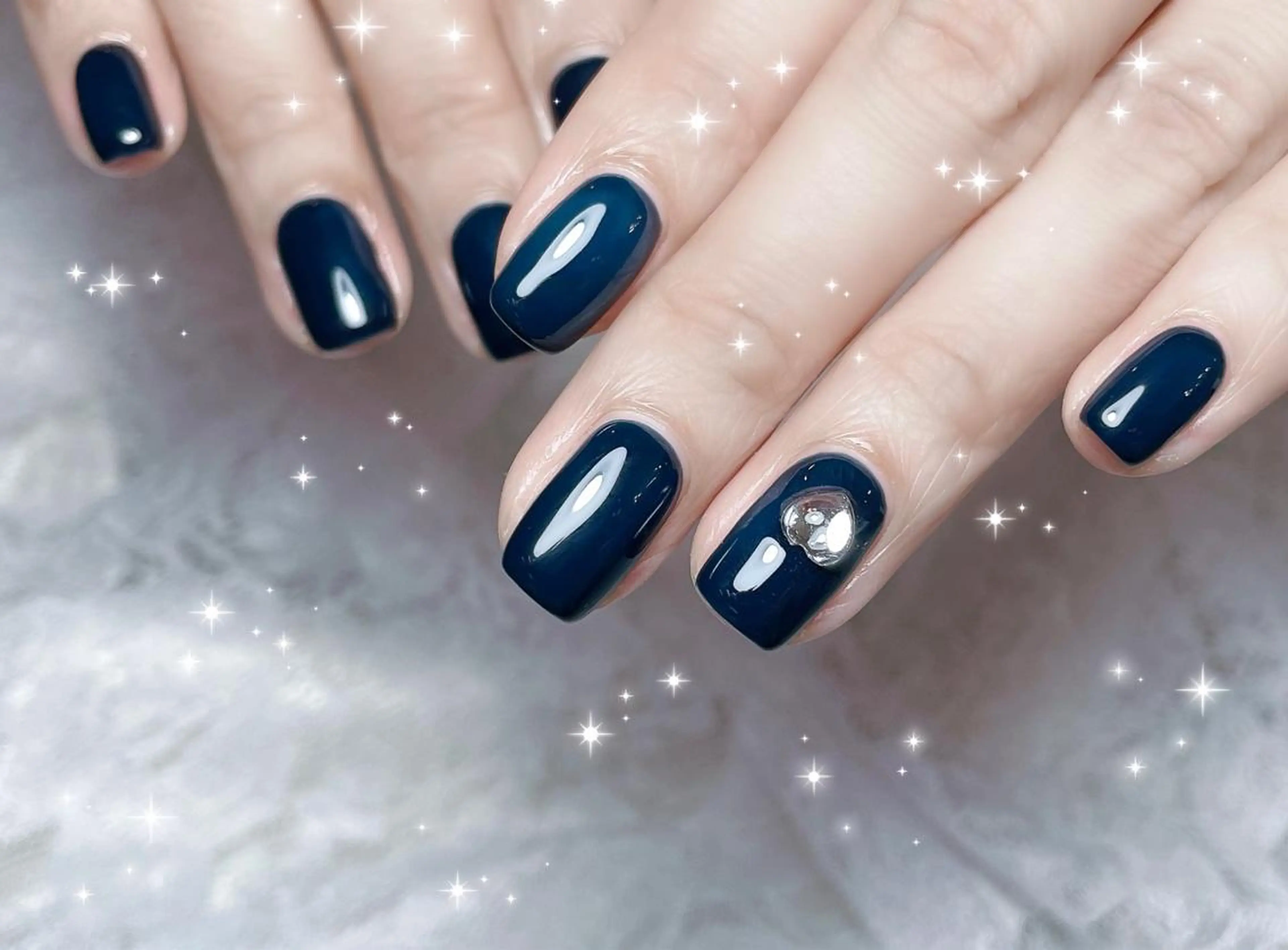 ネイル ブルー FLARE NAIL フレアネイルのネイルデザイン