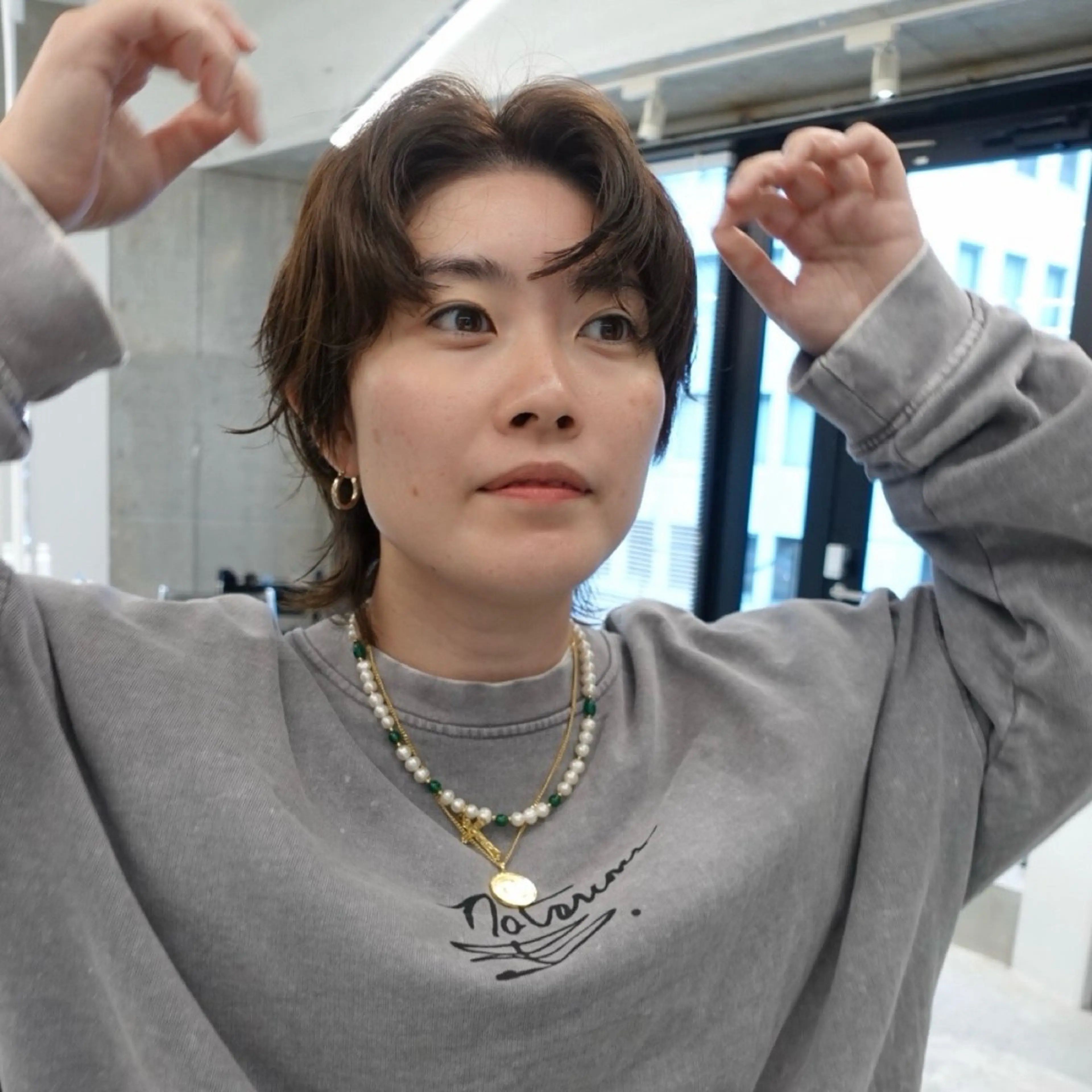 ショート カラー パーマ ヘアアレンジ ウルフカット カット ヘアカラー パーマ 🌐サトウ リョウ🌐のヘアスタイル