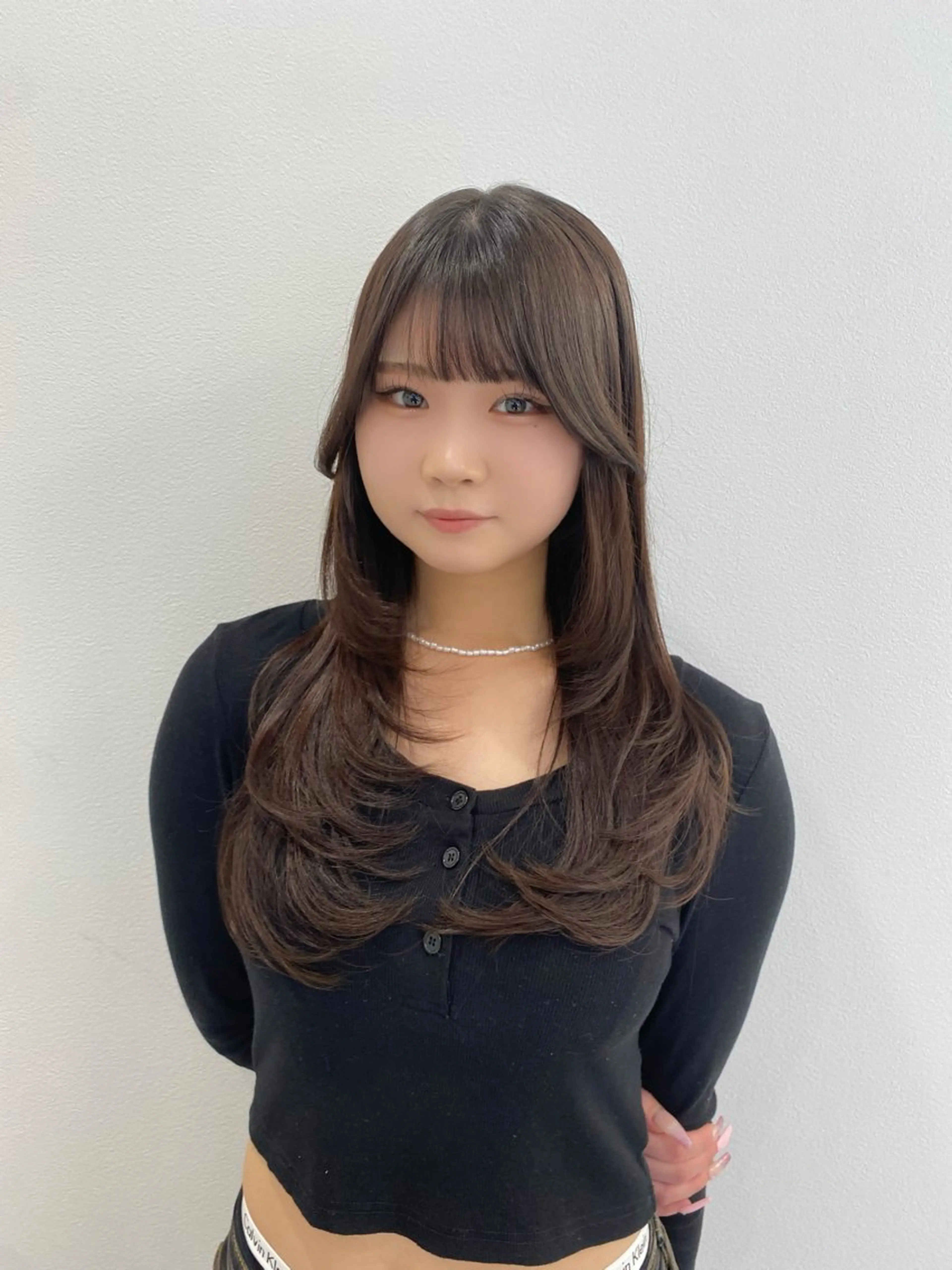 ロング カラー 韓国風ヘア レイヤーカット ワンホンレイヤー レイヤー/艶カラー /韓国ヘア/高松のヘアスタイル