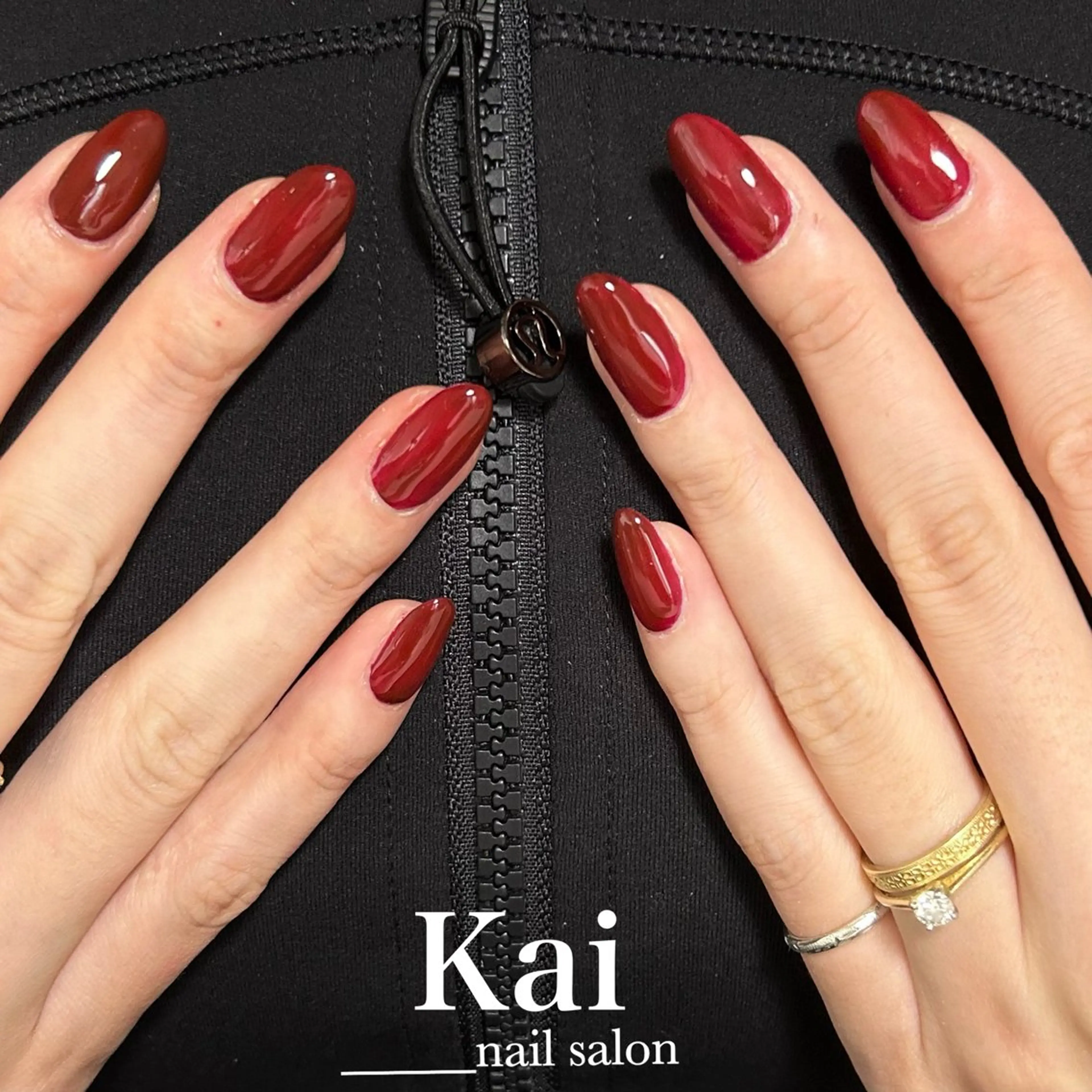 ネイル ボルドー ワンカラーネイル シンプルネイル ハンドネイル Kai  nail Mayukoのネイルデザイン