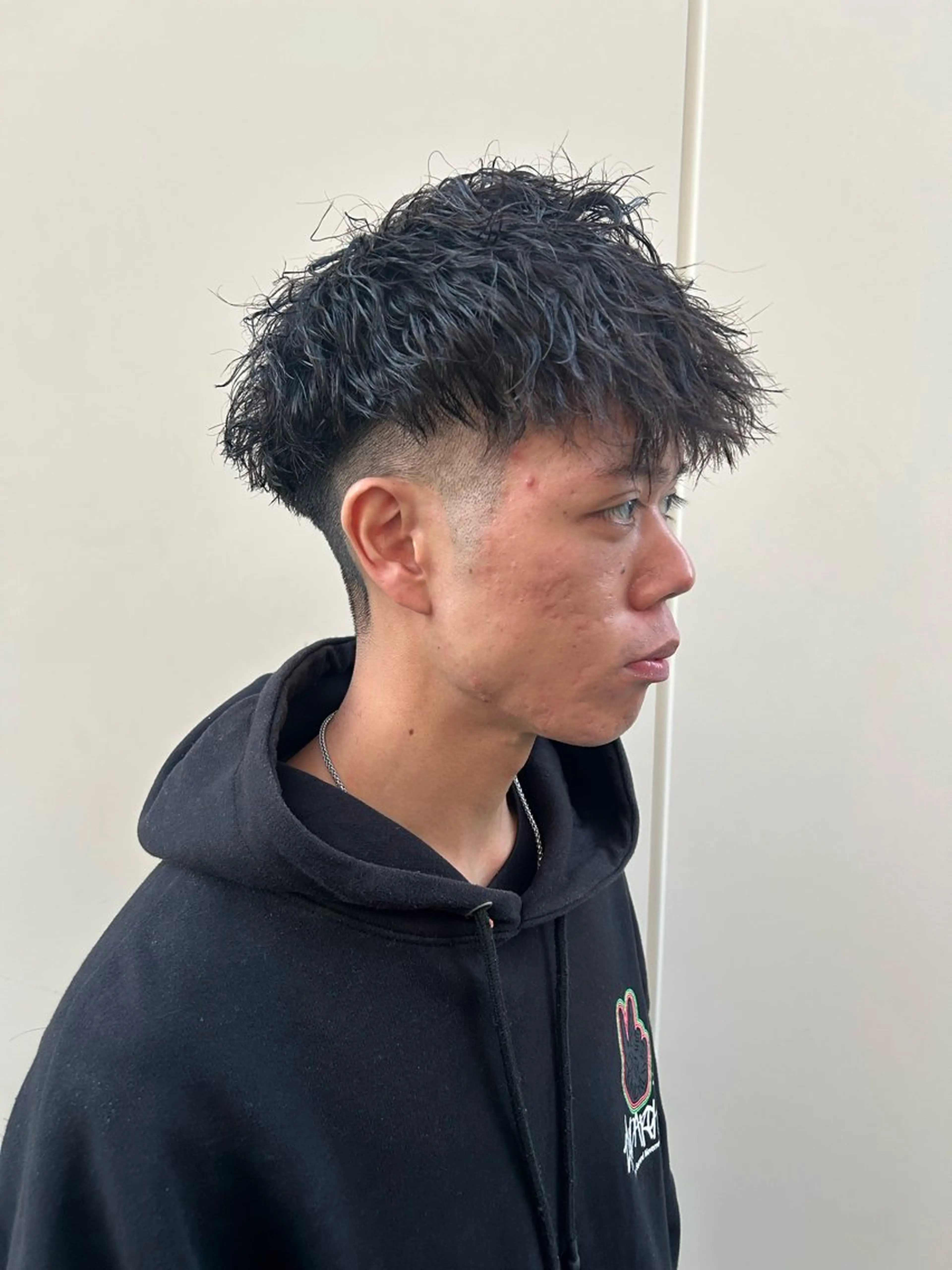 ショート パーマ メンズ フェードカット カット パーマ トレンドメンズパーマ /タカシマダイスケのヘアスタイル