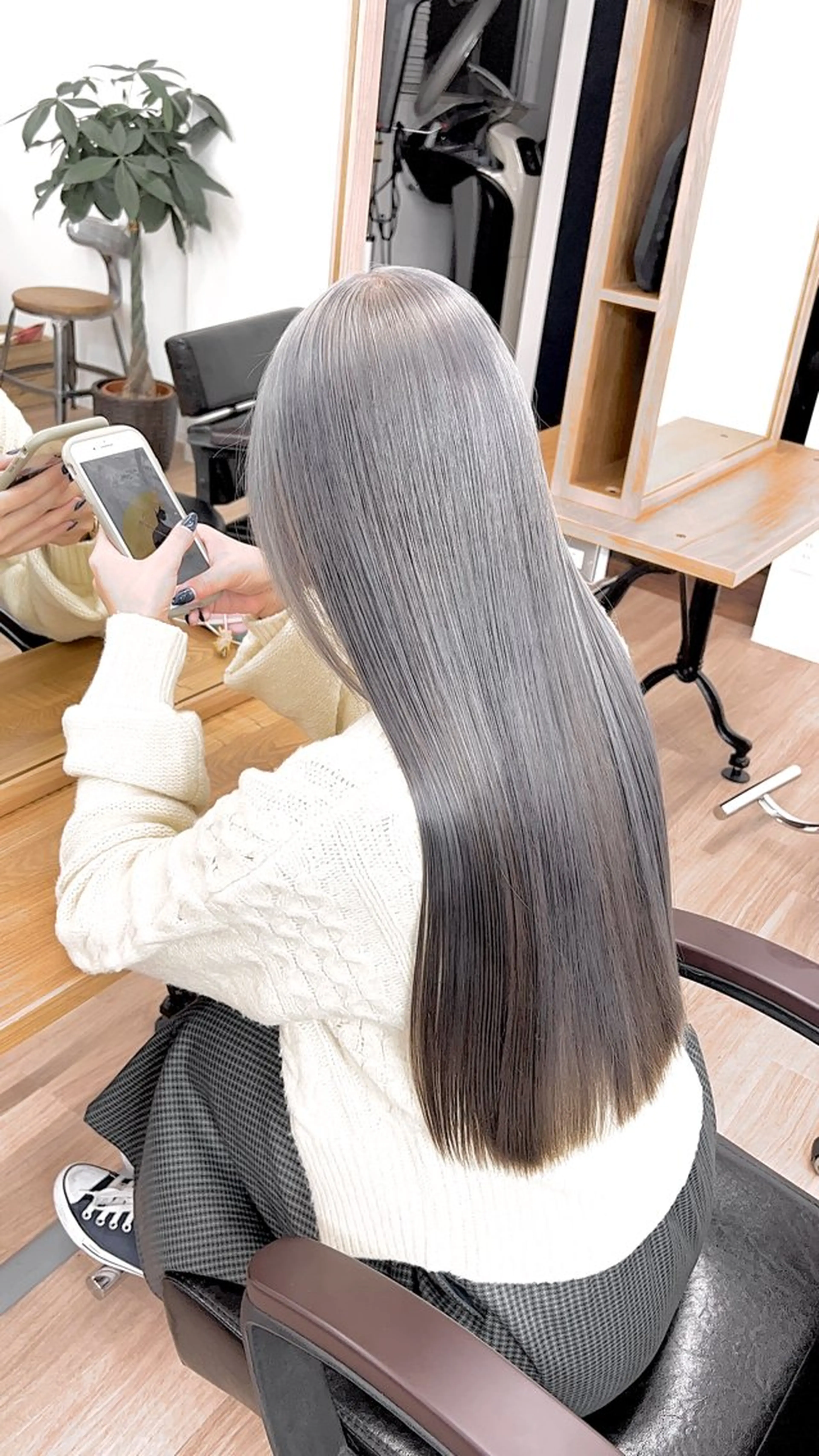 ロング アッシュ ピンクブラウン ハイライト 髪質改善 韓国風ヘア ユウハウス BIJOU所属・ユウハウス/ ryousukeのヘアスタイル