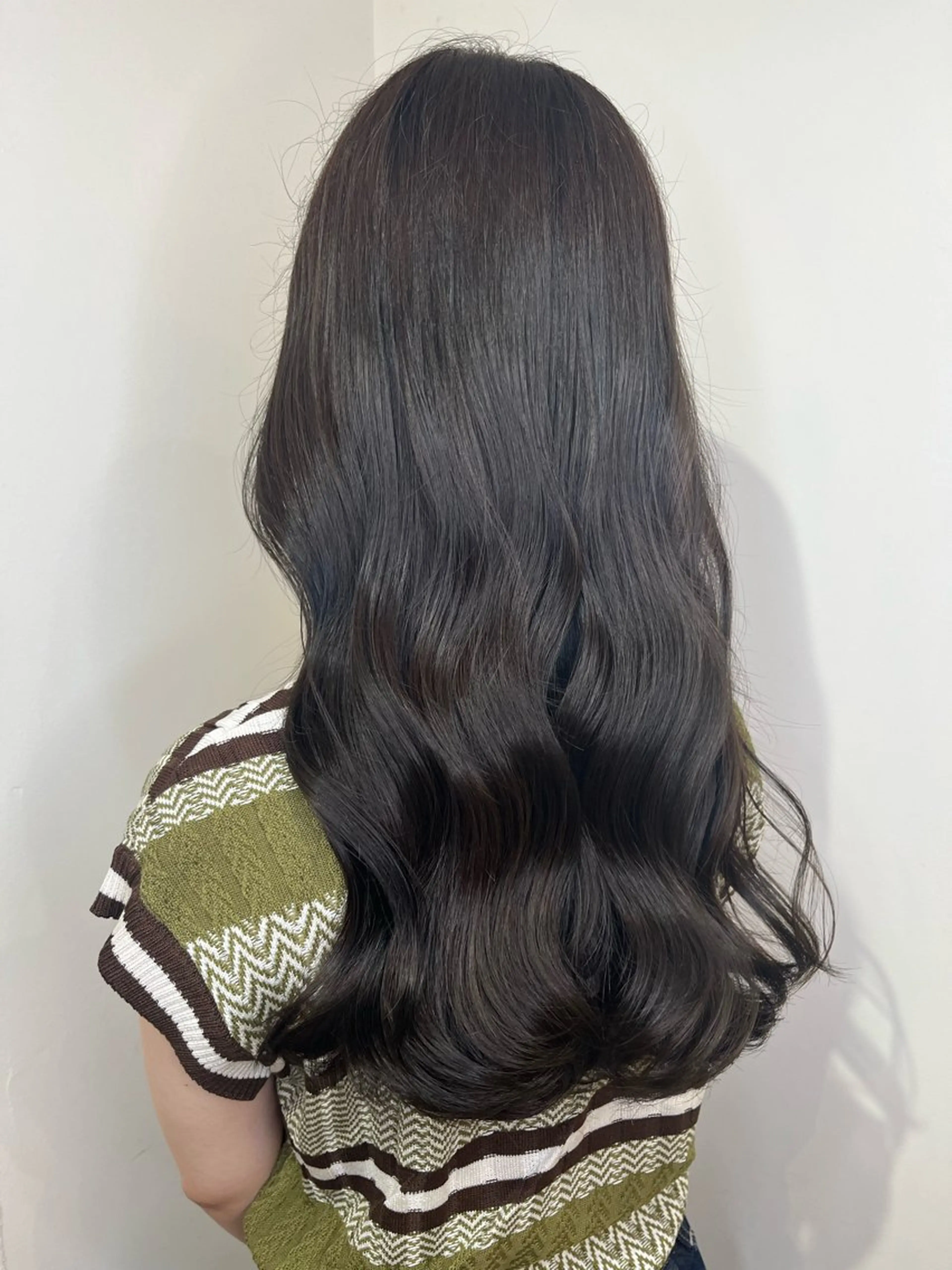 ロング アッシュ ハイライト✖️ 暗髪🤎Nahoのヘアスタイル