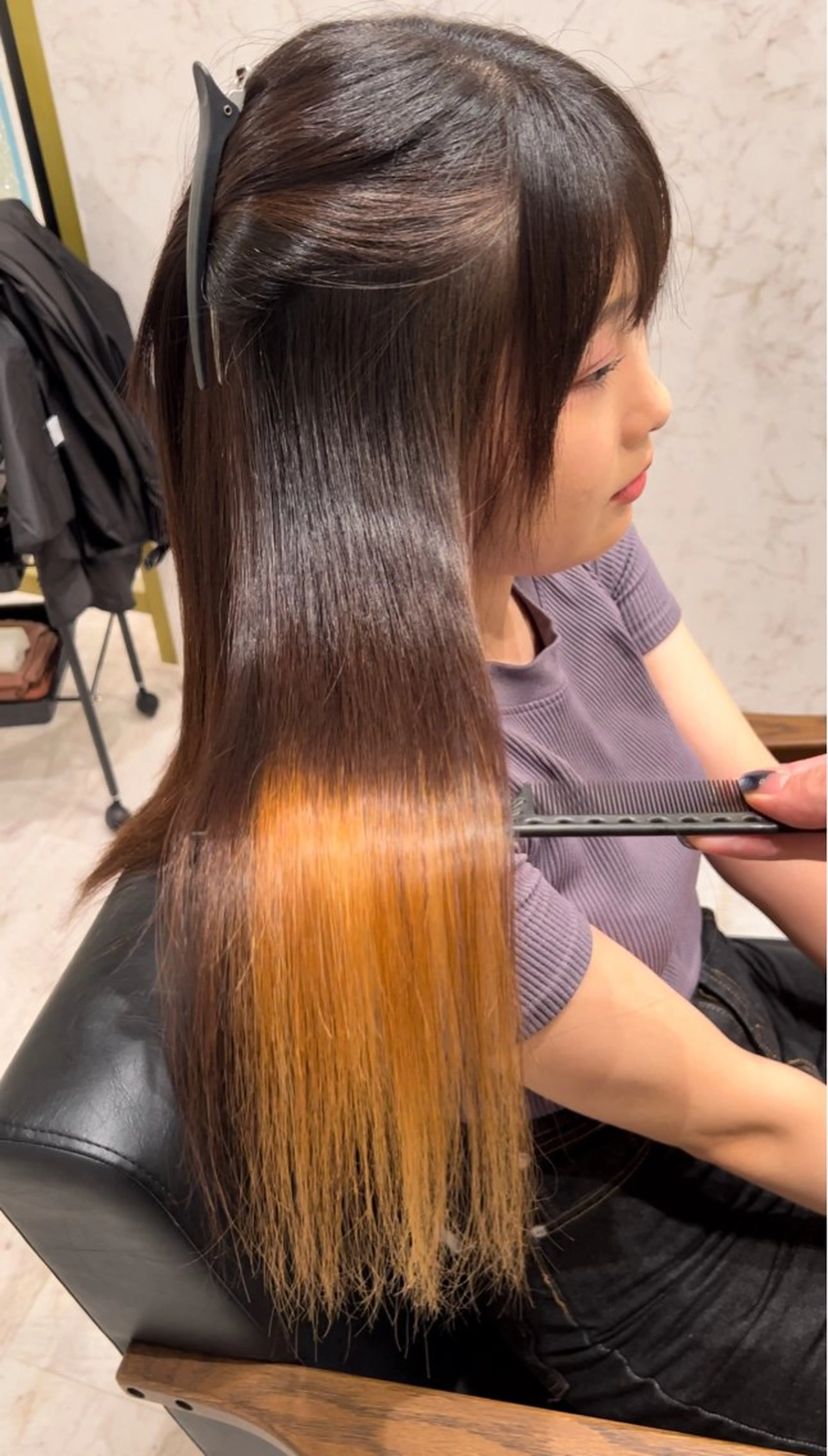 ロング 髪質改善ストレート /髪質改善/中内寛太のヘアスタイル