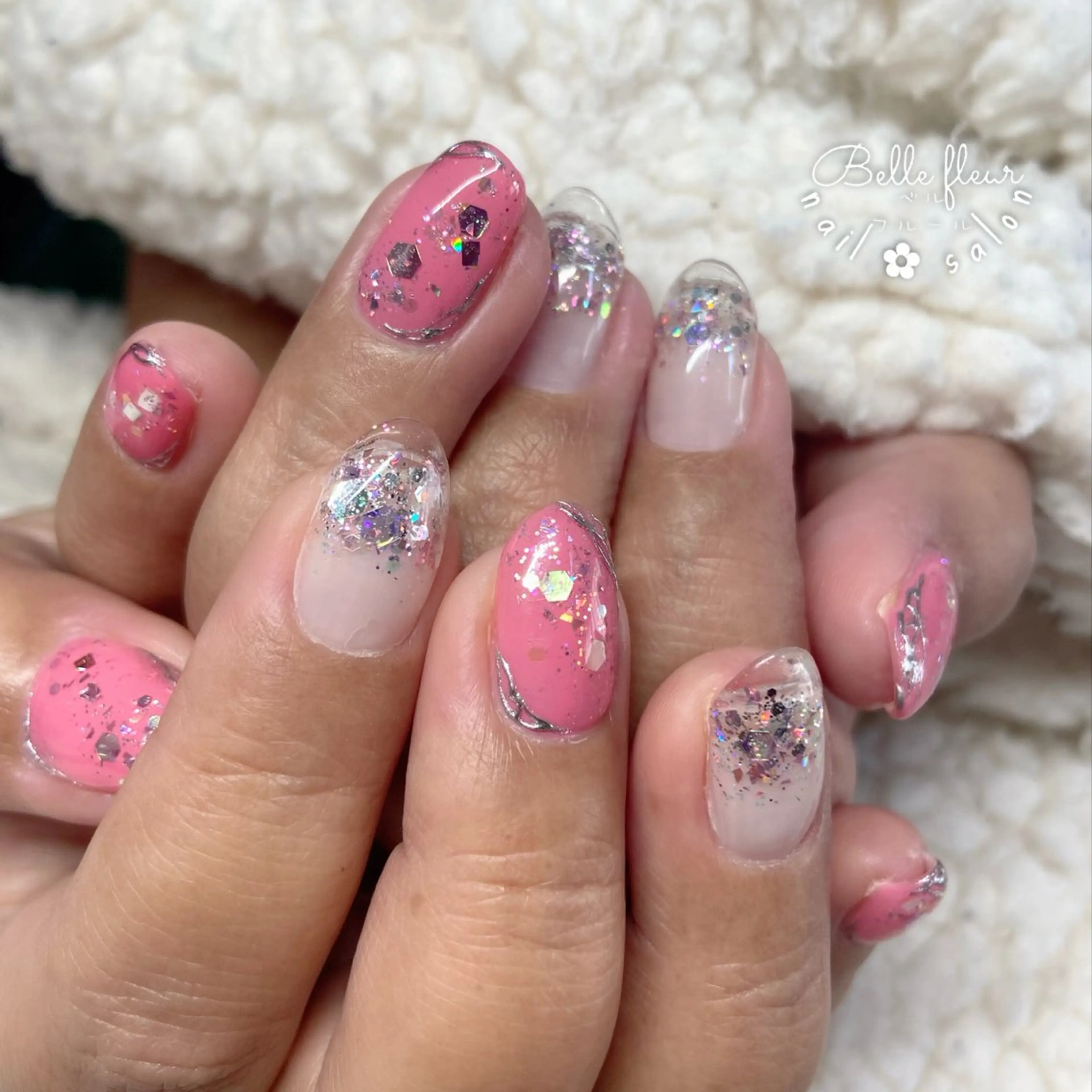ネイル クリアネイル フレンチネイル ハンドネイル ﾈｲﾙｻﾛﾝ Bellefleurのネイルデザイン