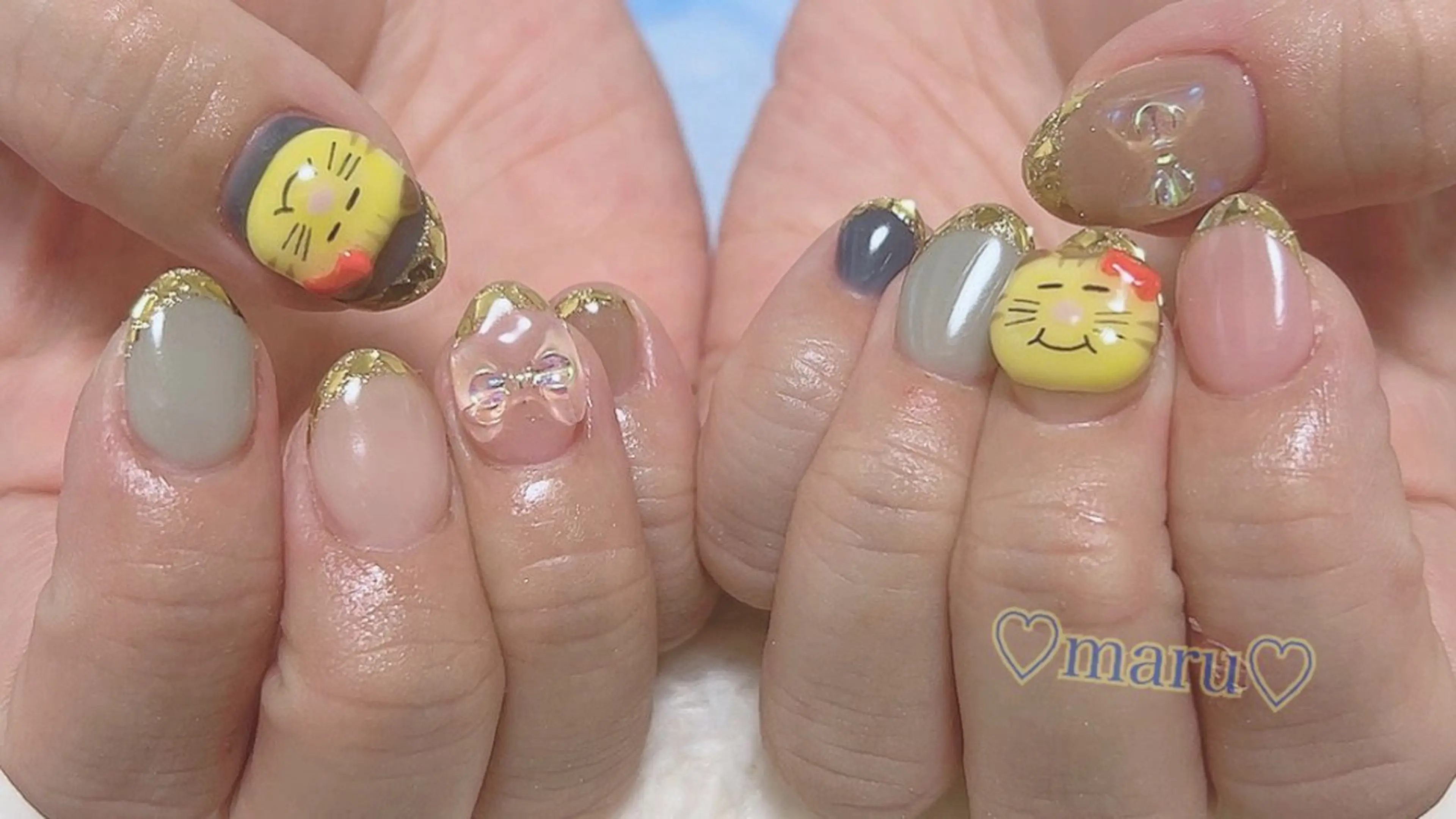 ネイル 持ち込み ハンドネイル フットネイル まるみ ♡のネイルデザイン