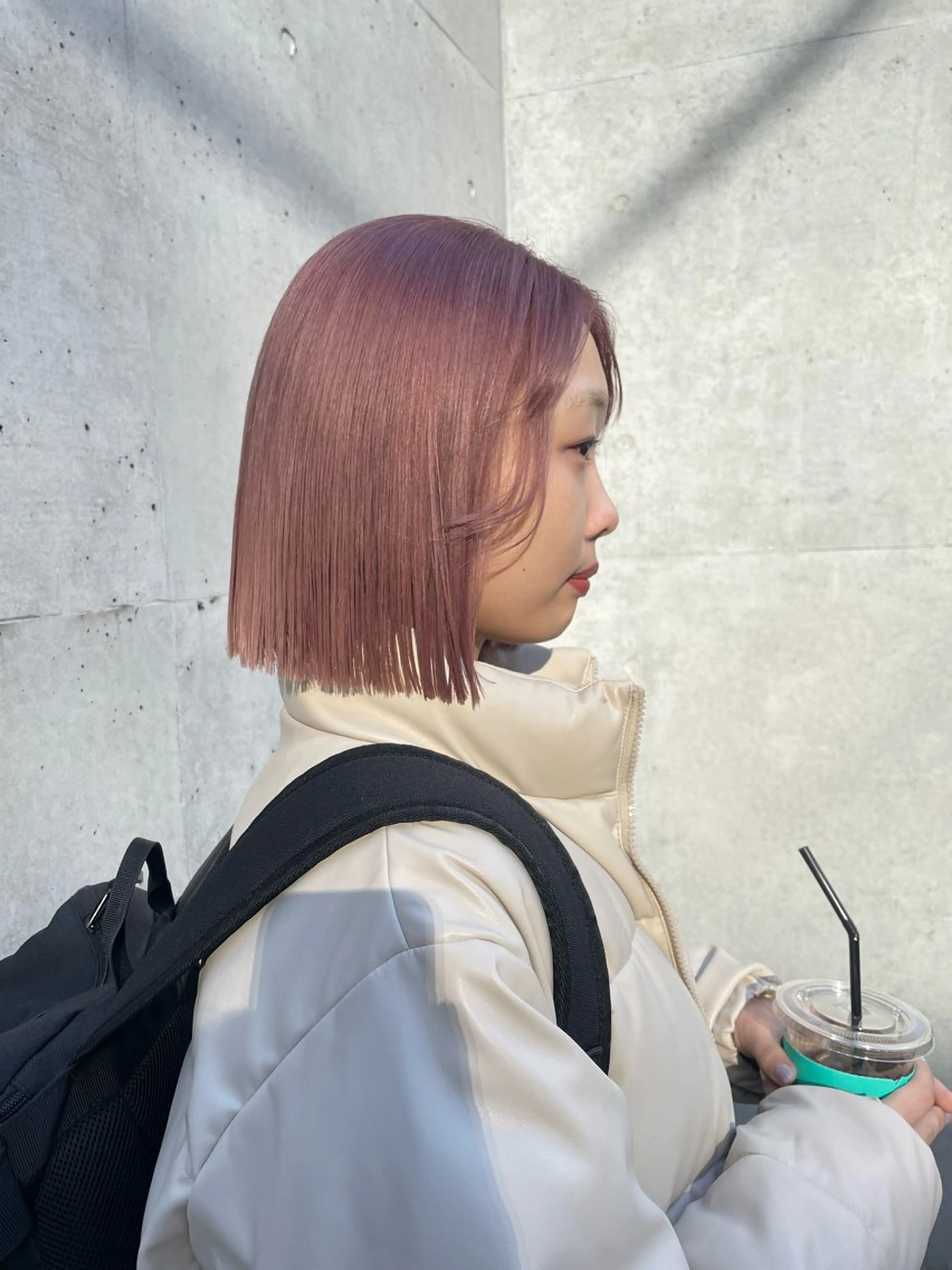 ミディアム カラー カット ヘアカラー トリートメント 菊地 柚乃のヘアスタイル