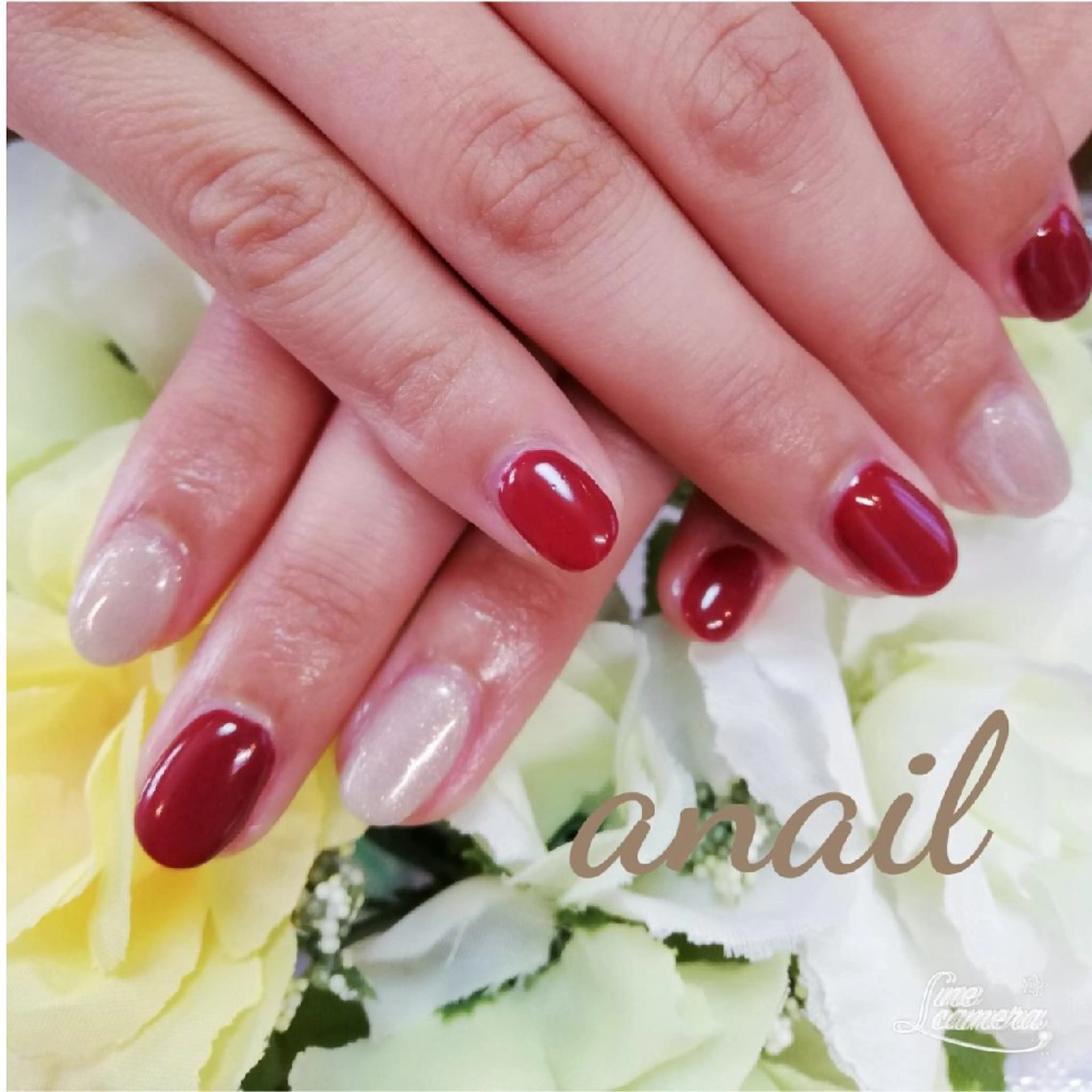 ネイル ボルドー キラキラネイル ラメ(グリッター) シンプルネイル ネイルサロン エーネイルのネイルデザイン