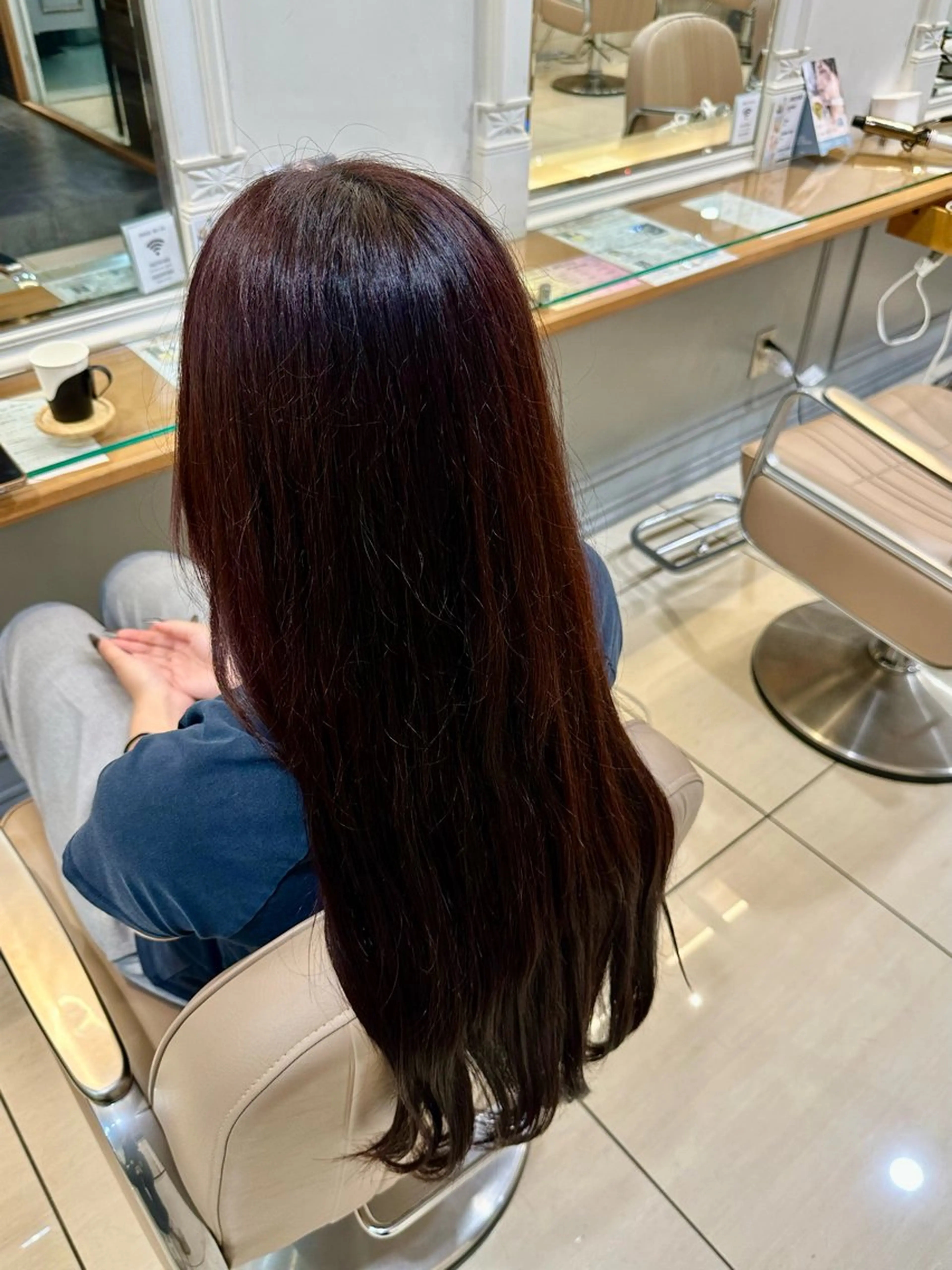 ロング カラー レッドカラー ヘアカラー 💗あみ 💗のヘアスタイル