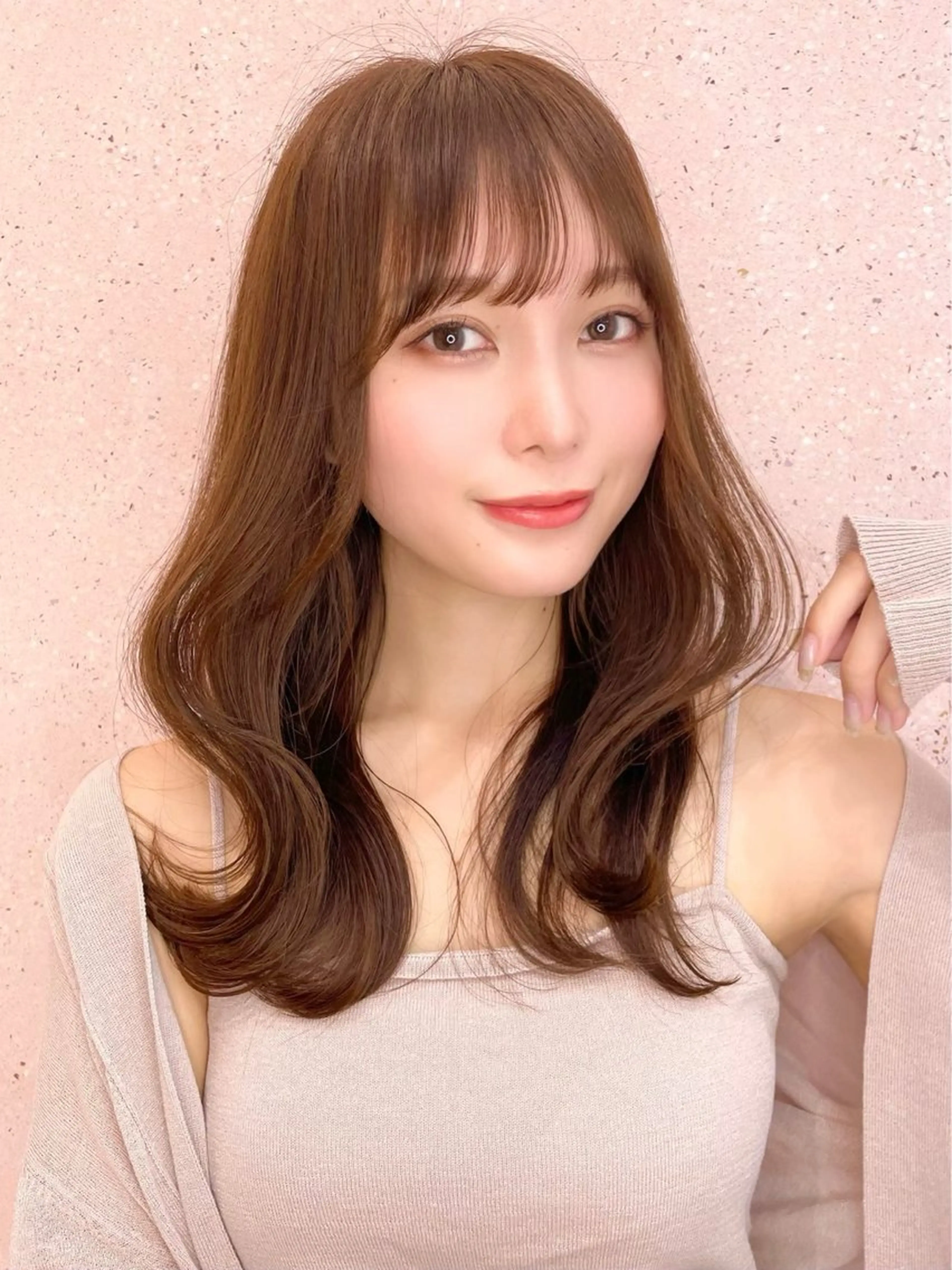 ロング カット トリートメント 新宿/韓国レイヤー/ 顔周りカット松本美晴のヘアスタイル