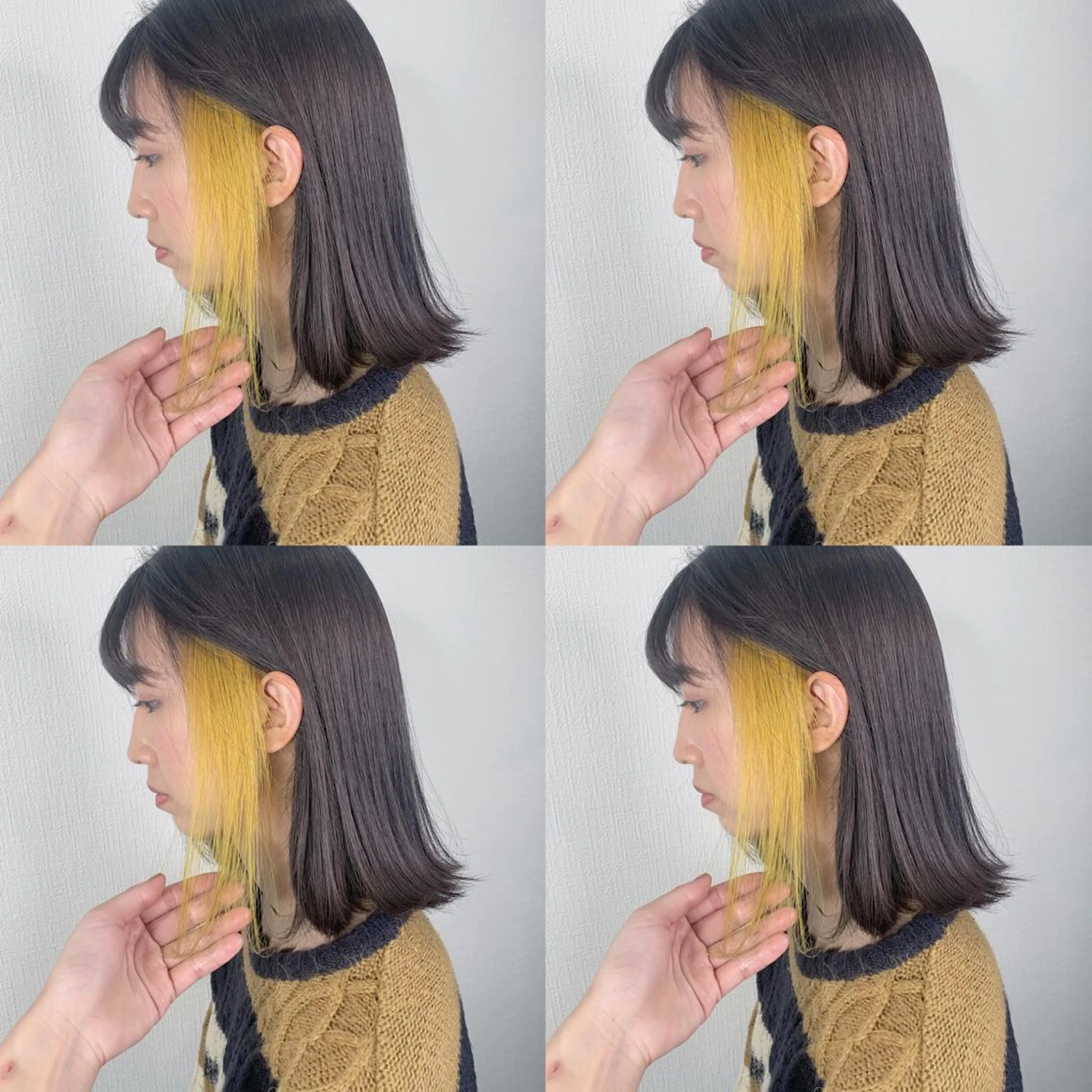 ミディアム カラー ダークシルバー シルバー イエローカラー ヘアカラー 袴田 伊代のヘアスタイル