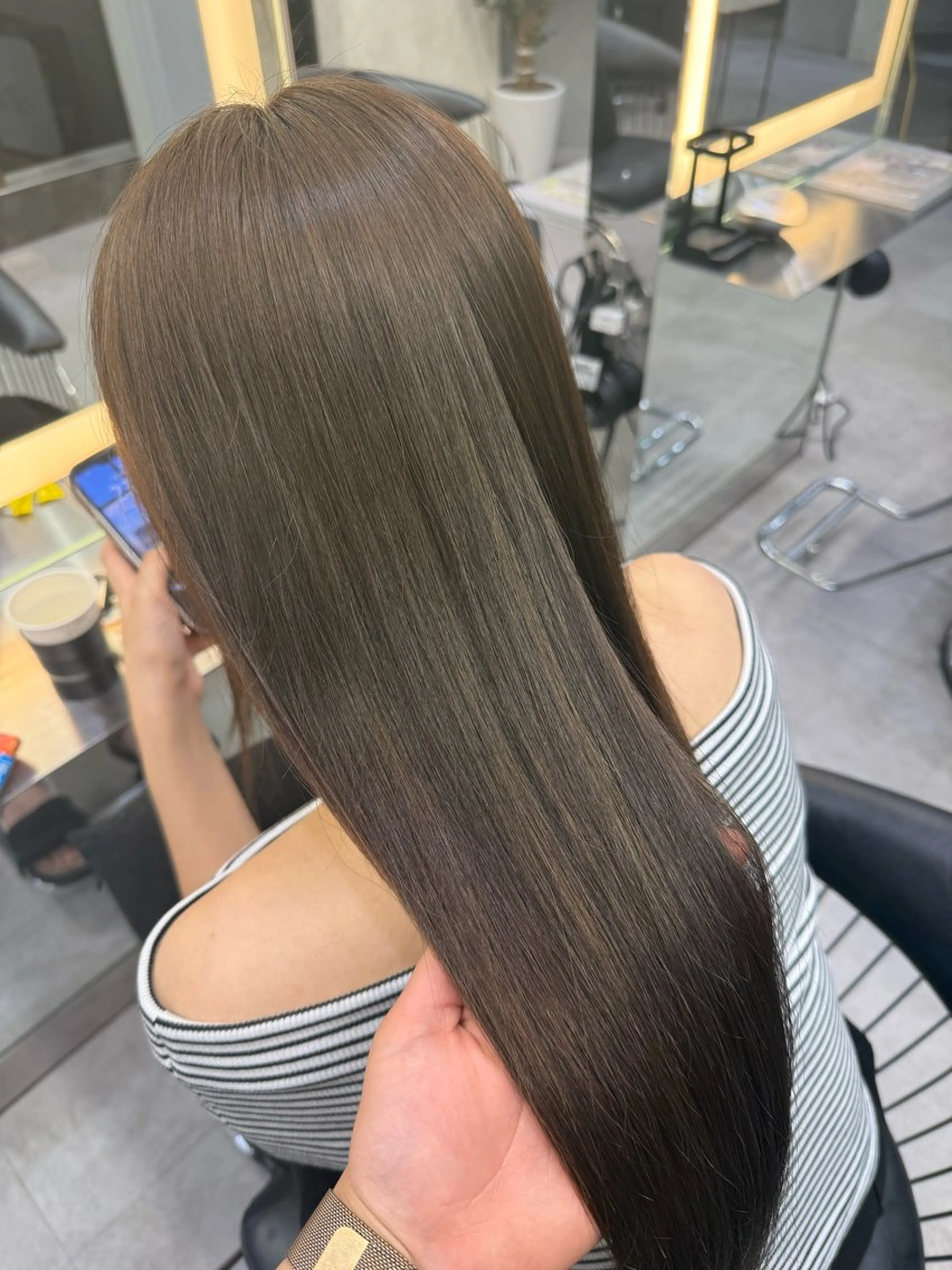ロング ヘアカラー トリートメント 韓国艶ヘア✨️/ 縮毛矯正🫧‪/ハナのヘアスタイル