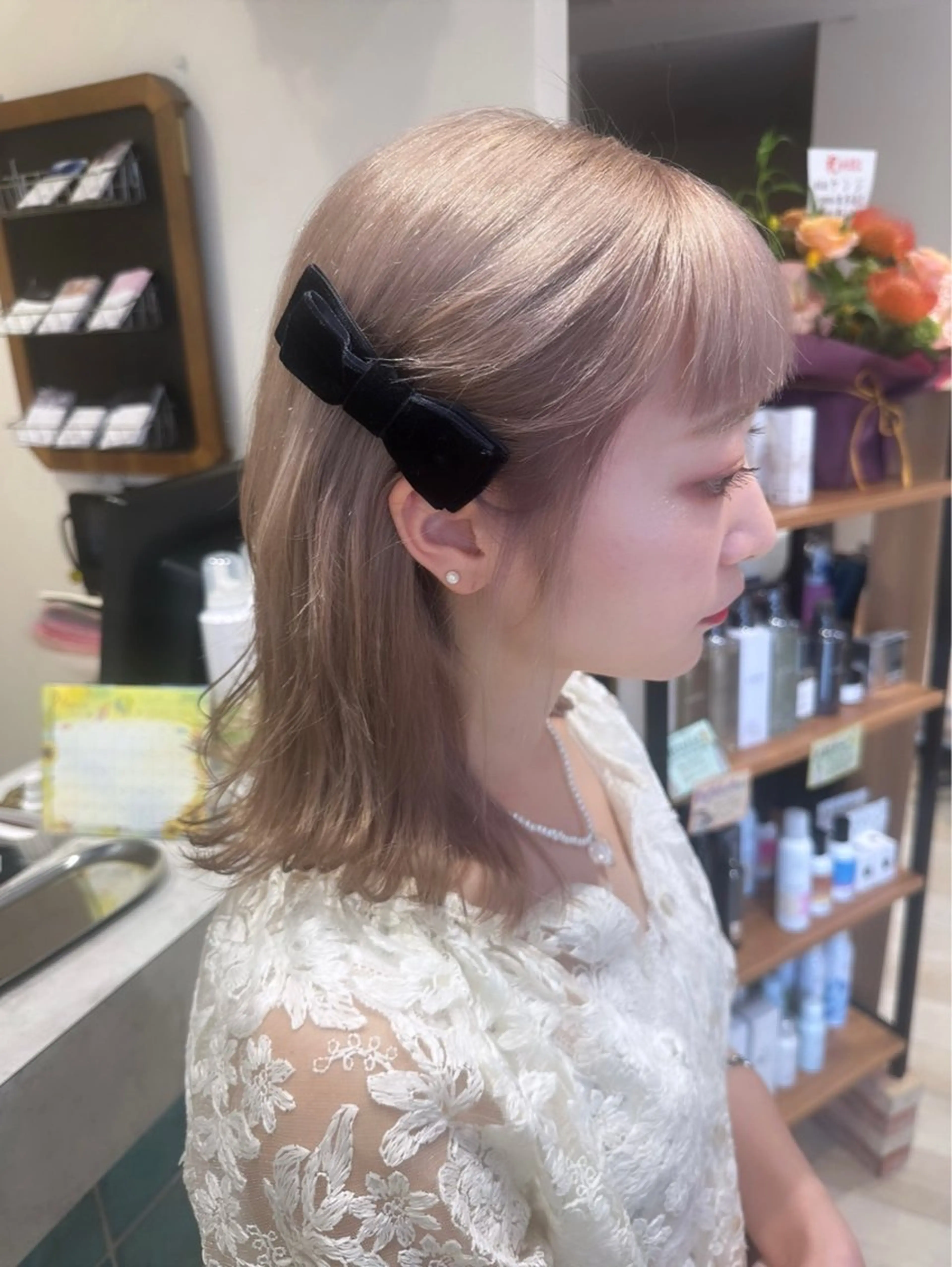 ミディアム カラー ブリーチなしカラー RURI🩵のヘアスタイル