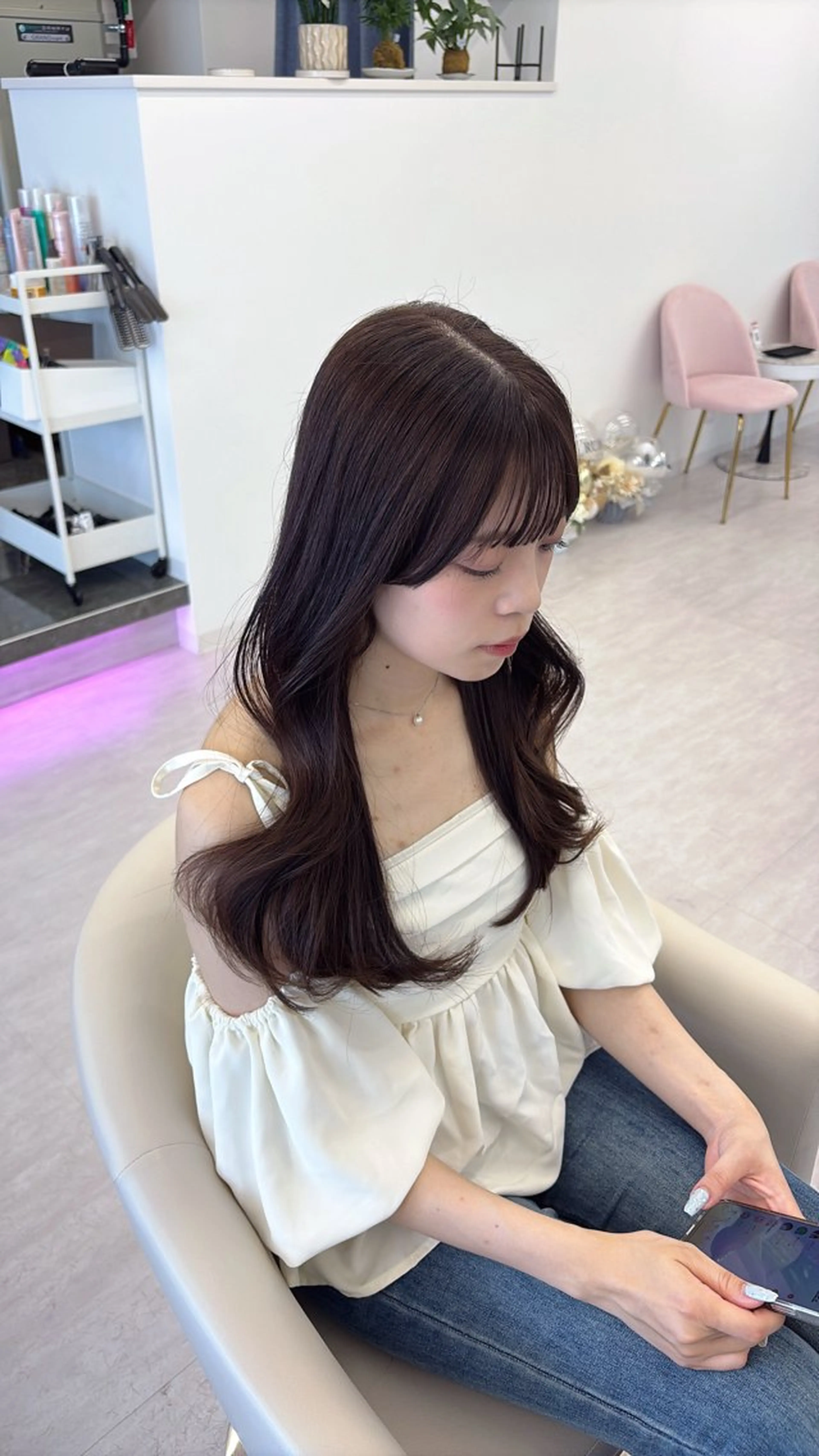 ロング カラー カット ヘアカラー 透明感カラー/大阪 Rieのヘアスタイル