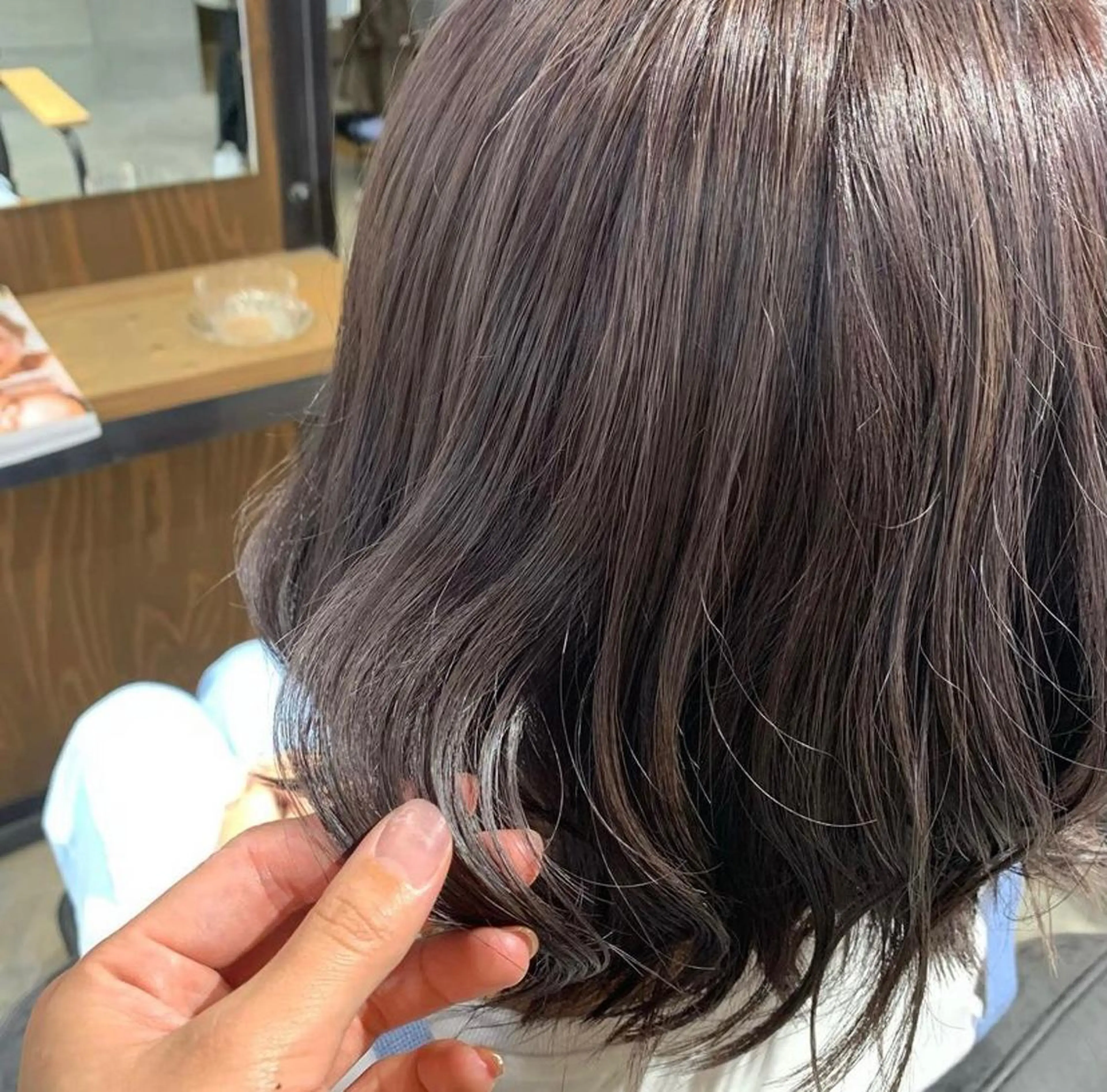 ミディアム カラー グレージュ ラベンダーカラー ラベンダーグレージュ ラベンダーグレー 💈Blanco💈 カラー&ケア🌈のヘアスタイル