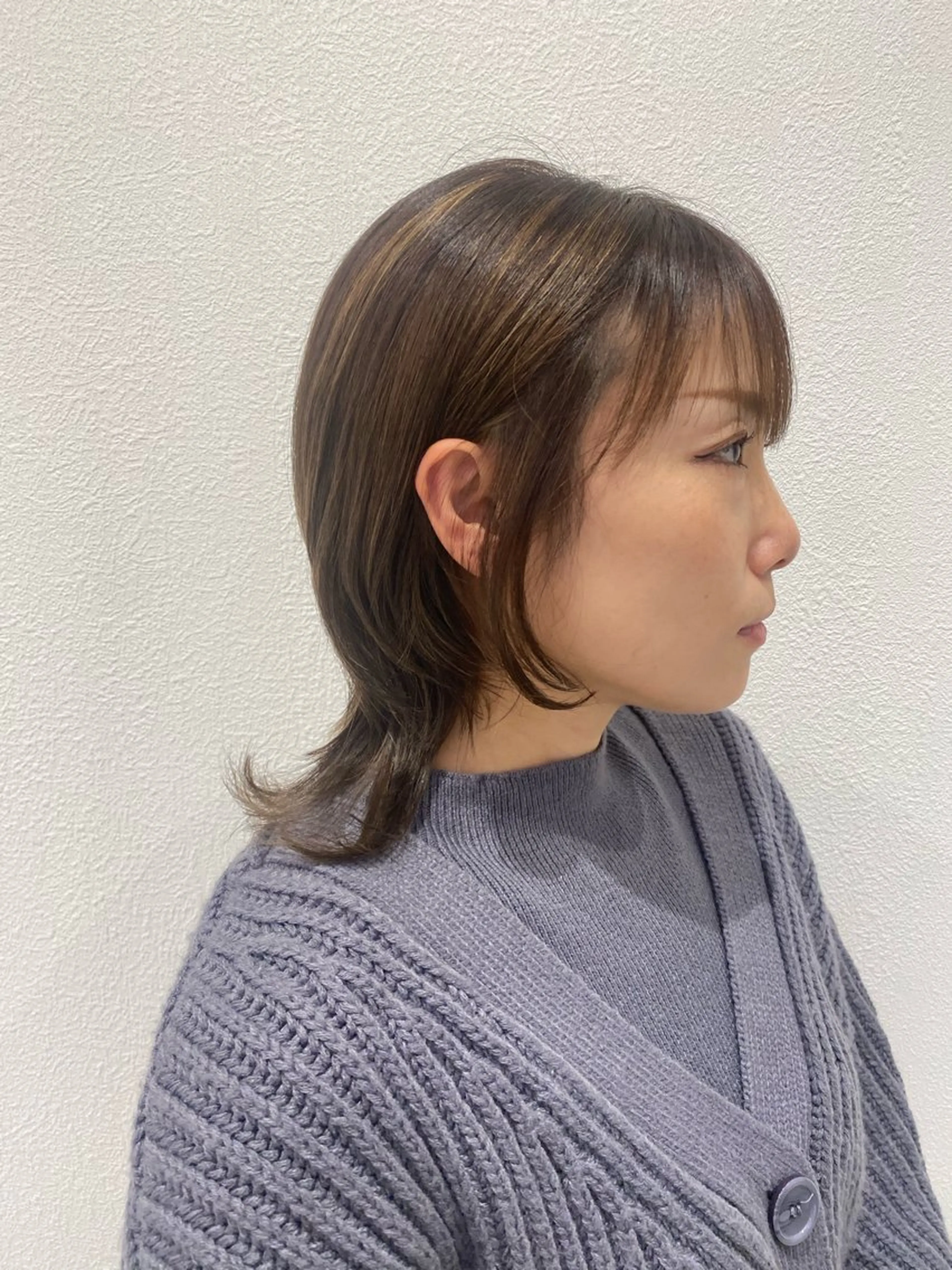 セミロング 顔周りカット レイヤーカット 小顔カット 🩶米澤 美月🩶のヘアスタイル