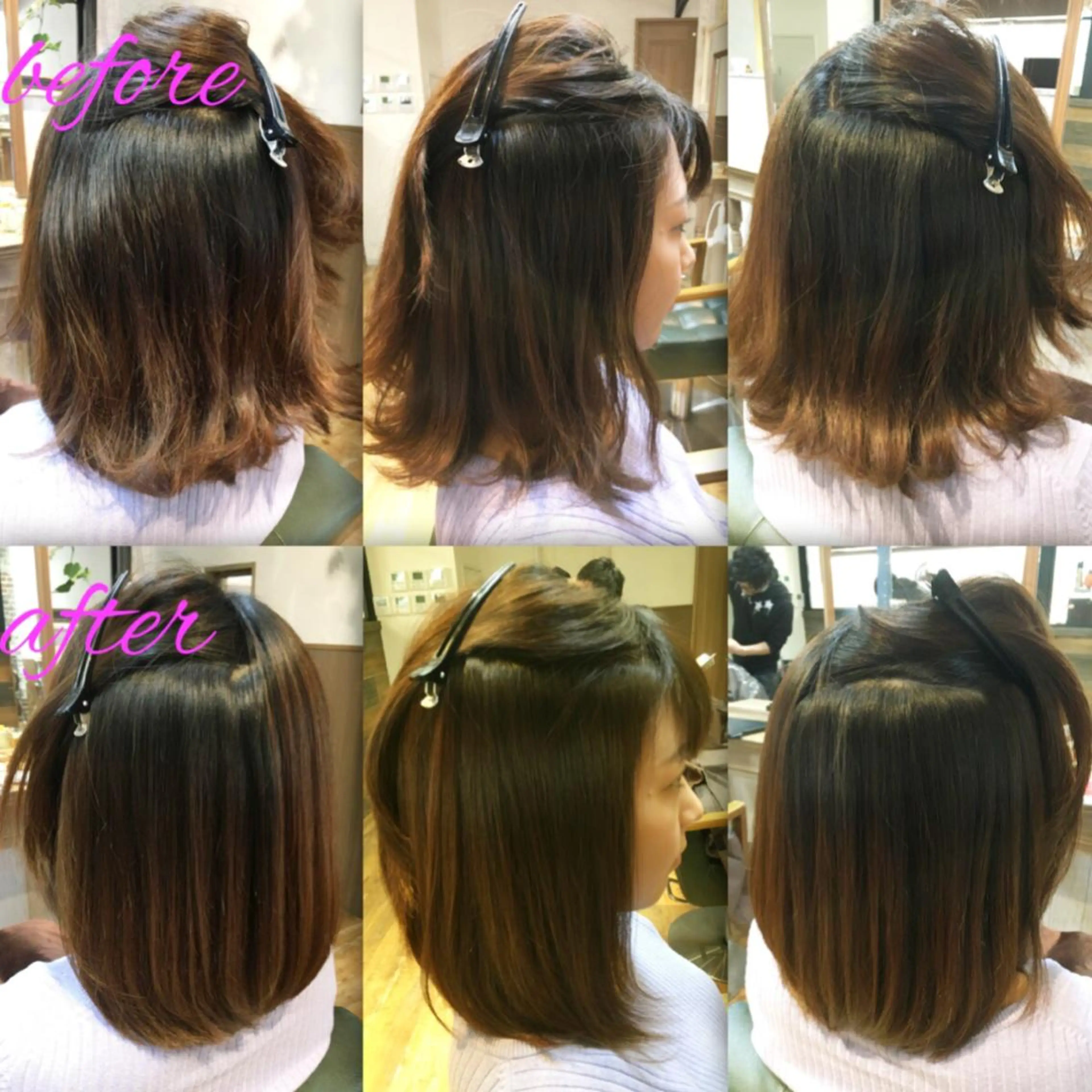 セミロング パーマ ストレートパーマ カット 縮毛矯正 縮毛矯正とパーマは お任せ/デサキ🍥のヘアスタイル