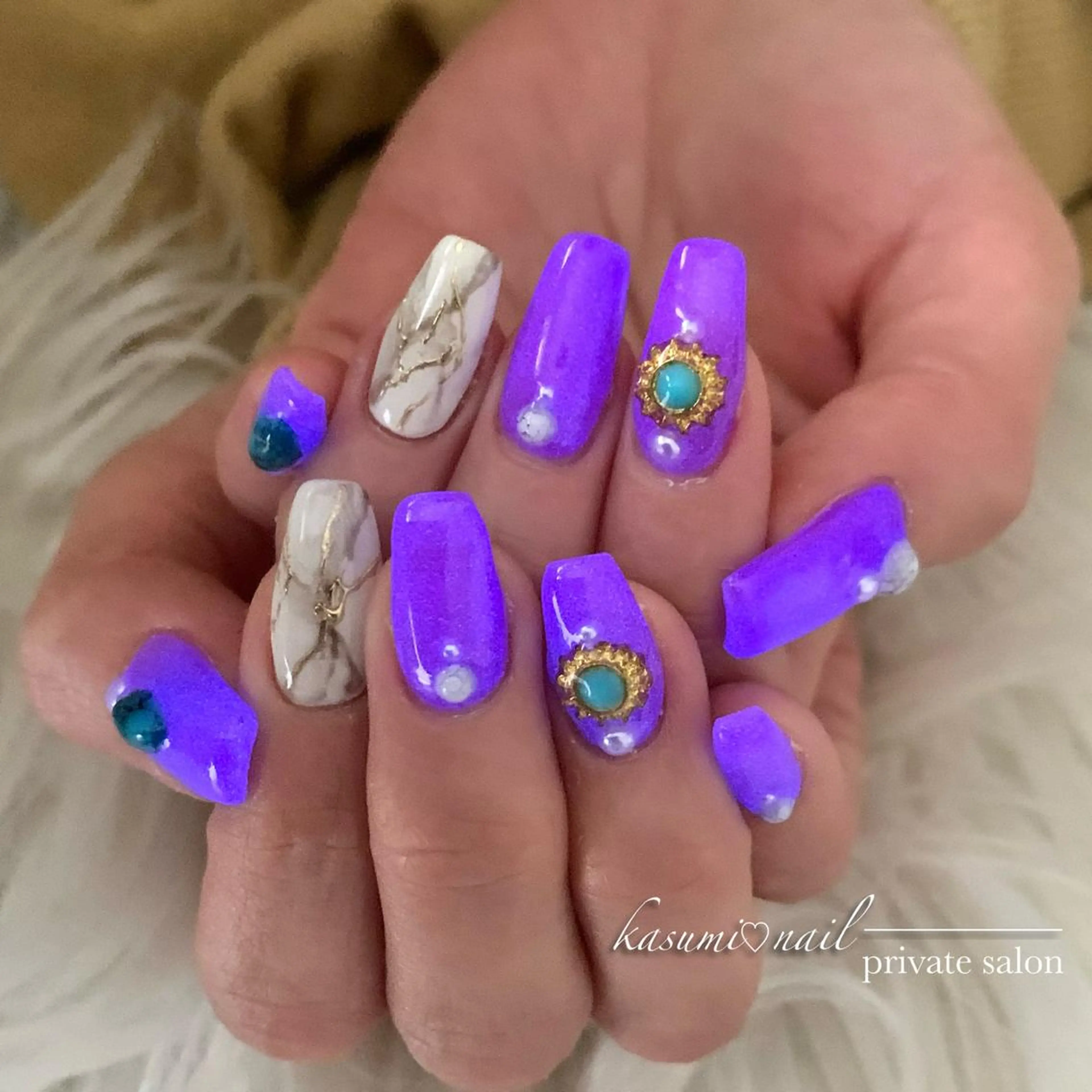 ネイル アートネイル フットネイル フレンチネイル ロングネイル マグネットネイル KASUMI♡ Nailのネイルデザイン