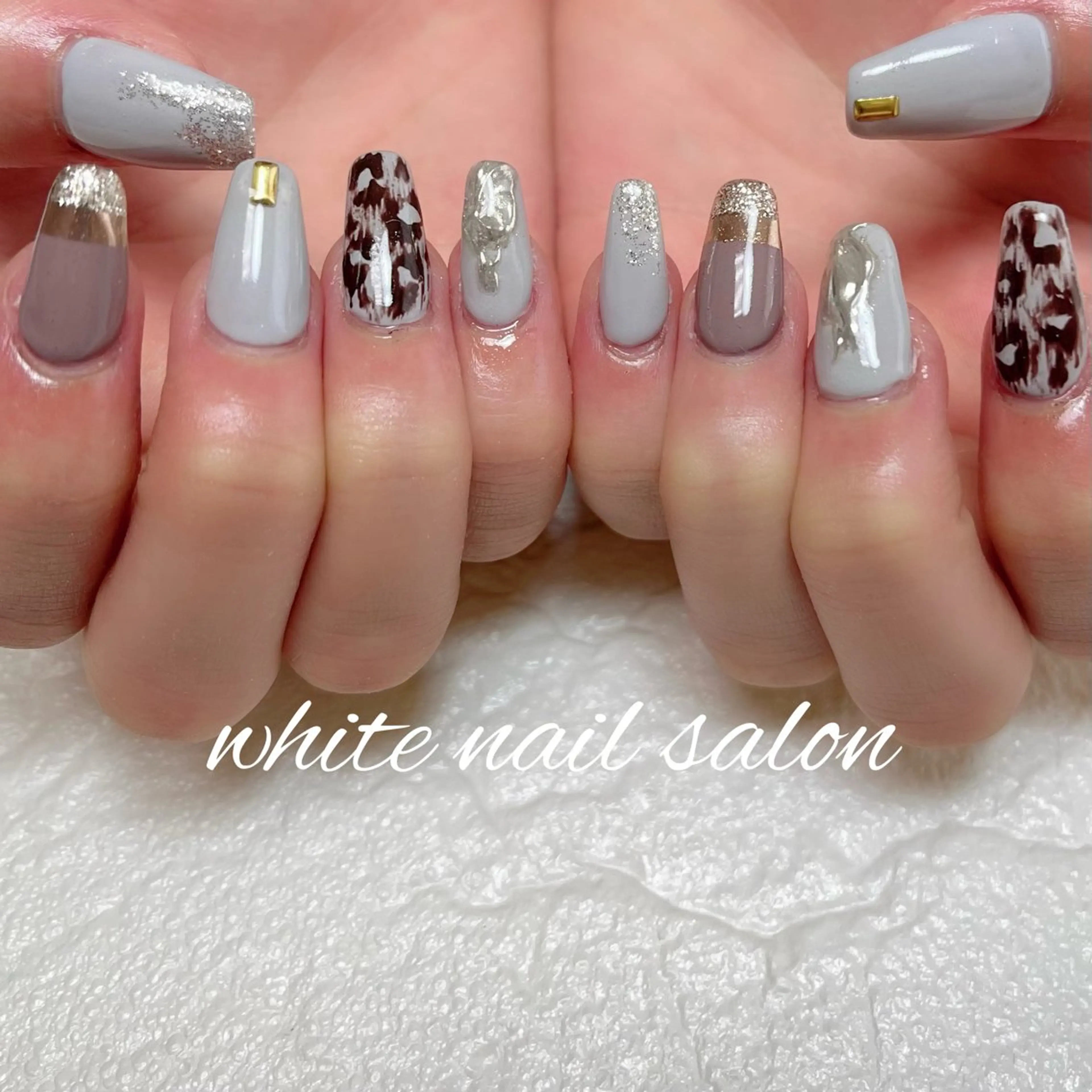 ネイル ラメ(グリッター) 持ち込み ハンドネイル white nail salonのネイルデザイン