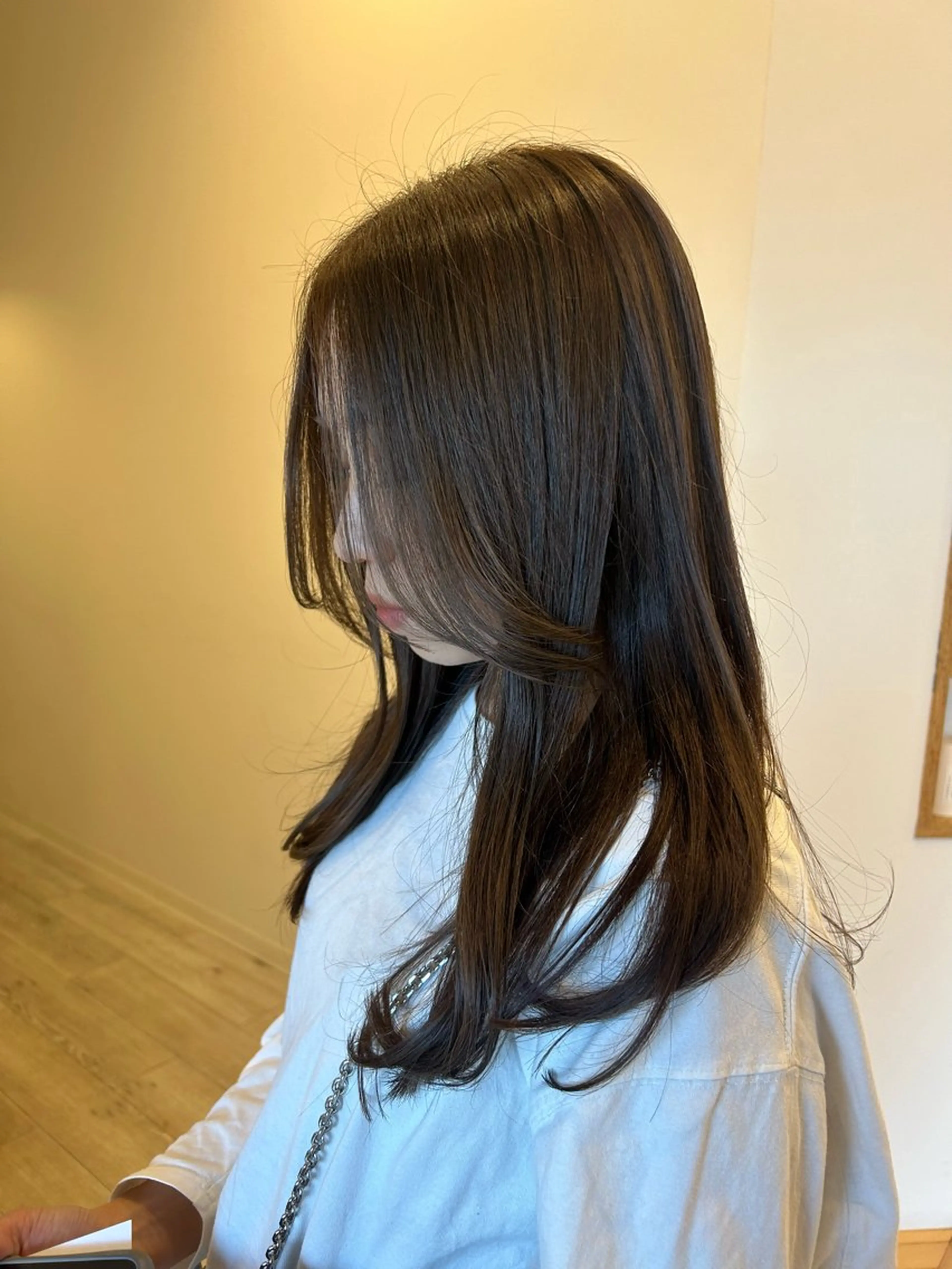 セミロング カラー カット ヘアカラー トリートメント レイヤーカット/長岡 グレージュ/マユ🎀のヘアスタイル