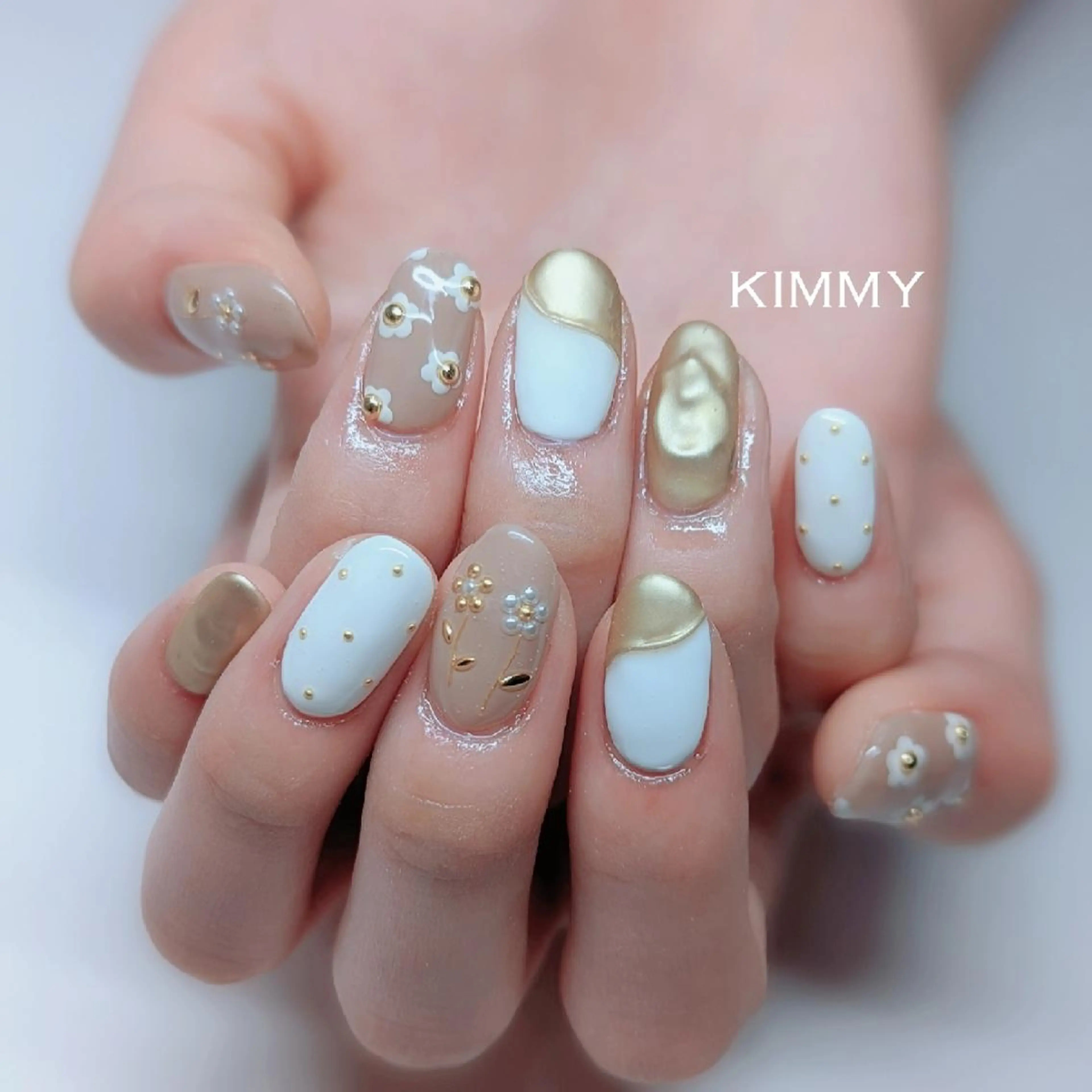 ネイル マットネイル ハンドネイル kimmy nailsのネイルデザイン