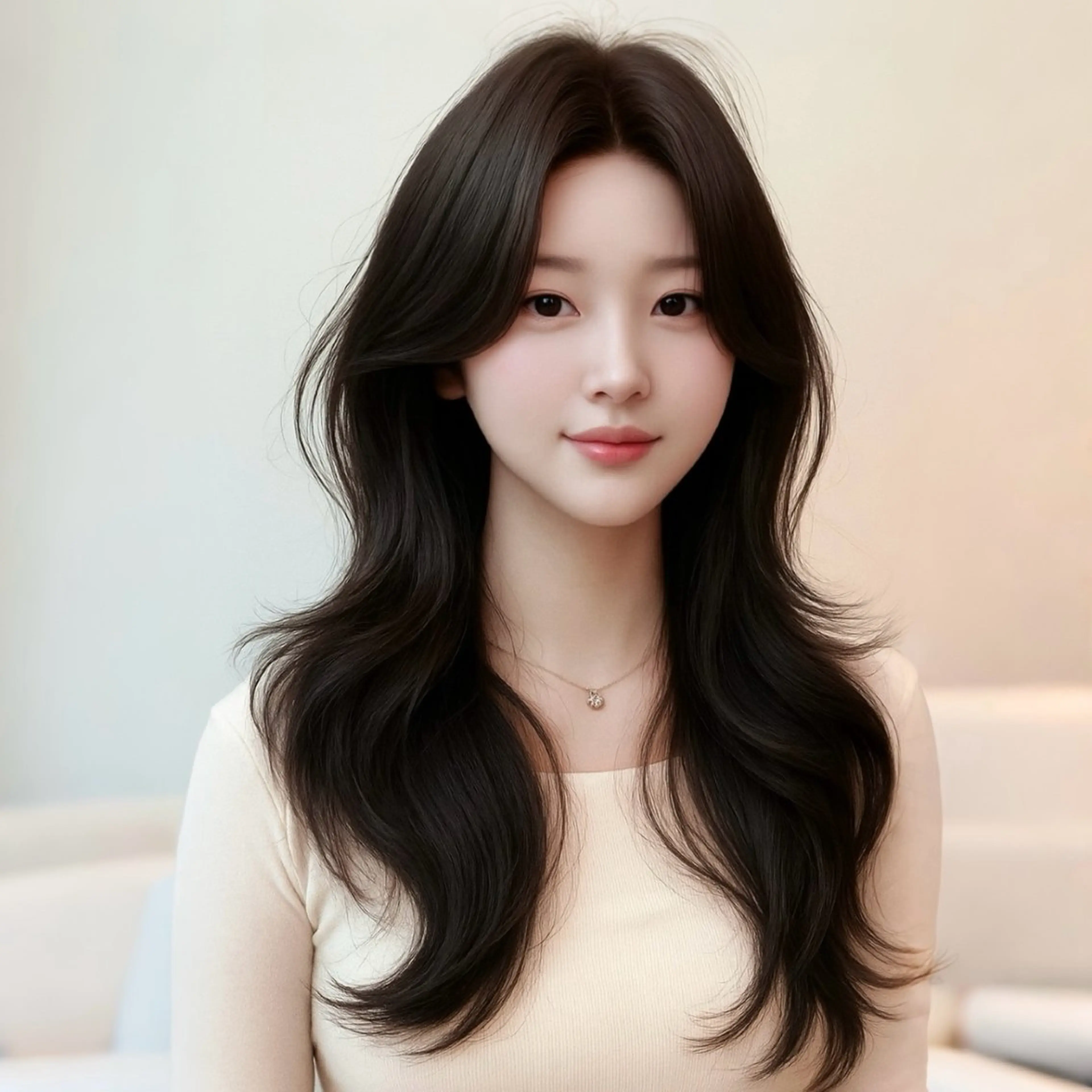セミロング カラー カット ヘアカラー トリートメント 銀座/韓国レイヤー髪 質改善/RYUのヘアスタイル