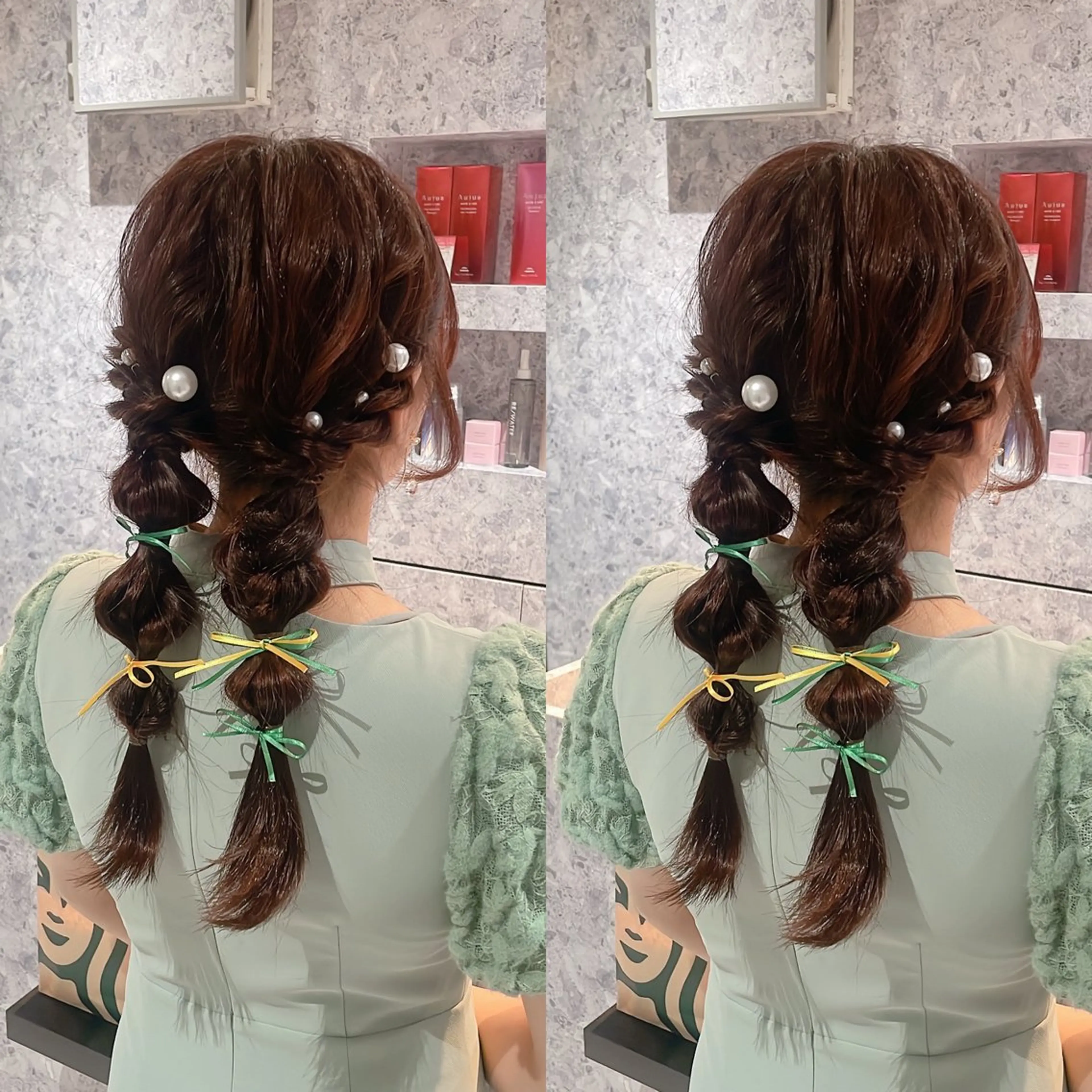 セミロング ヘアアレンジ ヘアセット 艶カラー🦋髪質改善 🫧MINAMIのヘアスタイル
