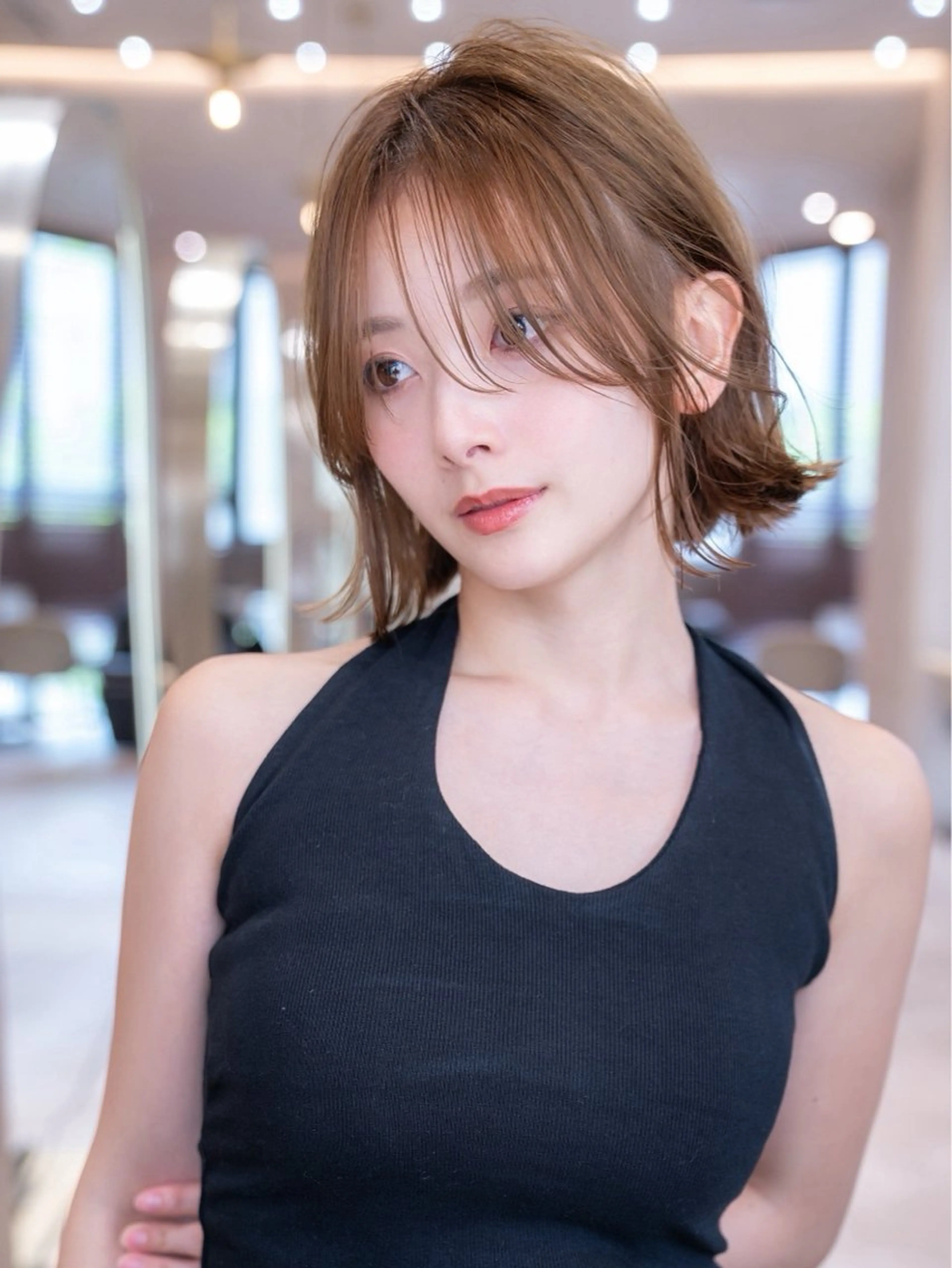 ミディアム カラー カット ヘアカラー トリートメント ボブ/髪質改善/ レイヤーボブ/楓のヘアスタイル